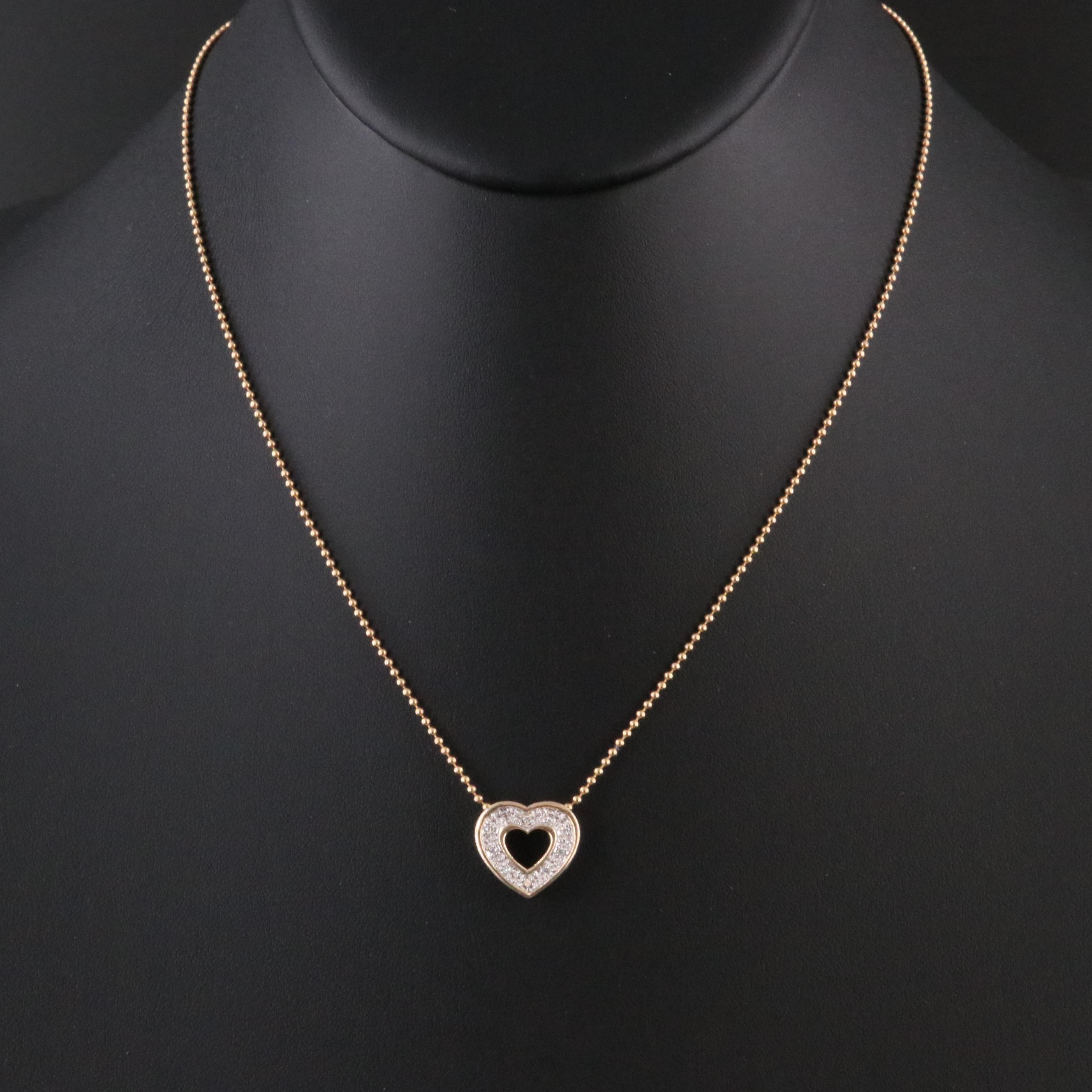 14K 0.10 CTW Diamond Heart Pendant Necklace
