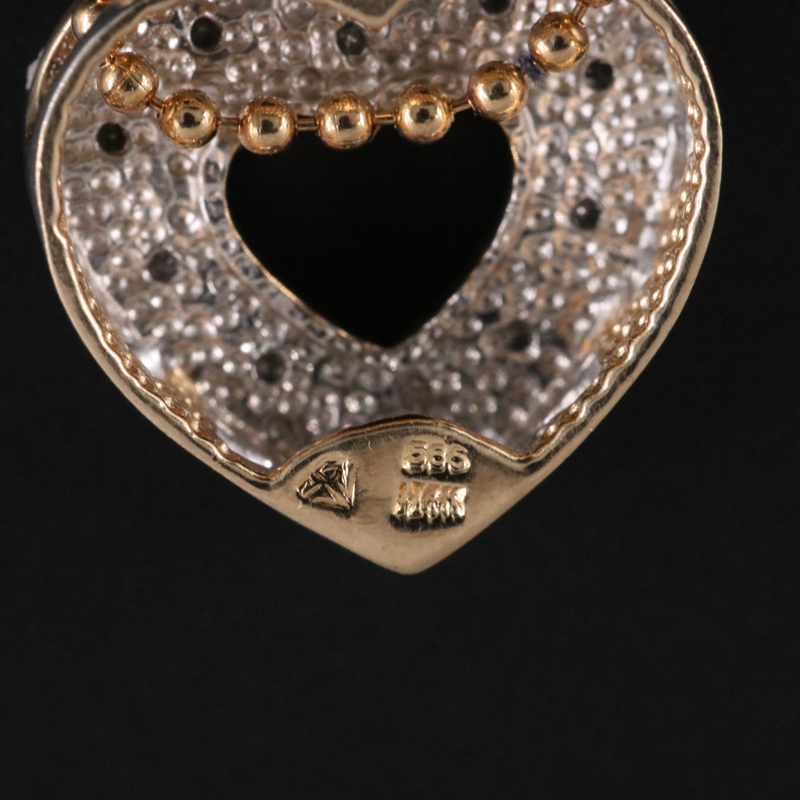 14K 0.10 CTW Diamond Heart Pendant Necklace