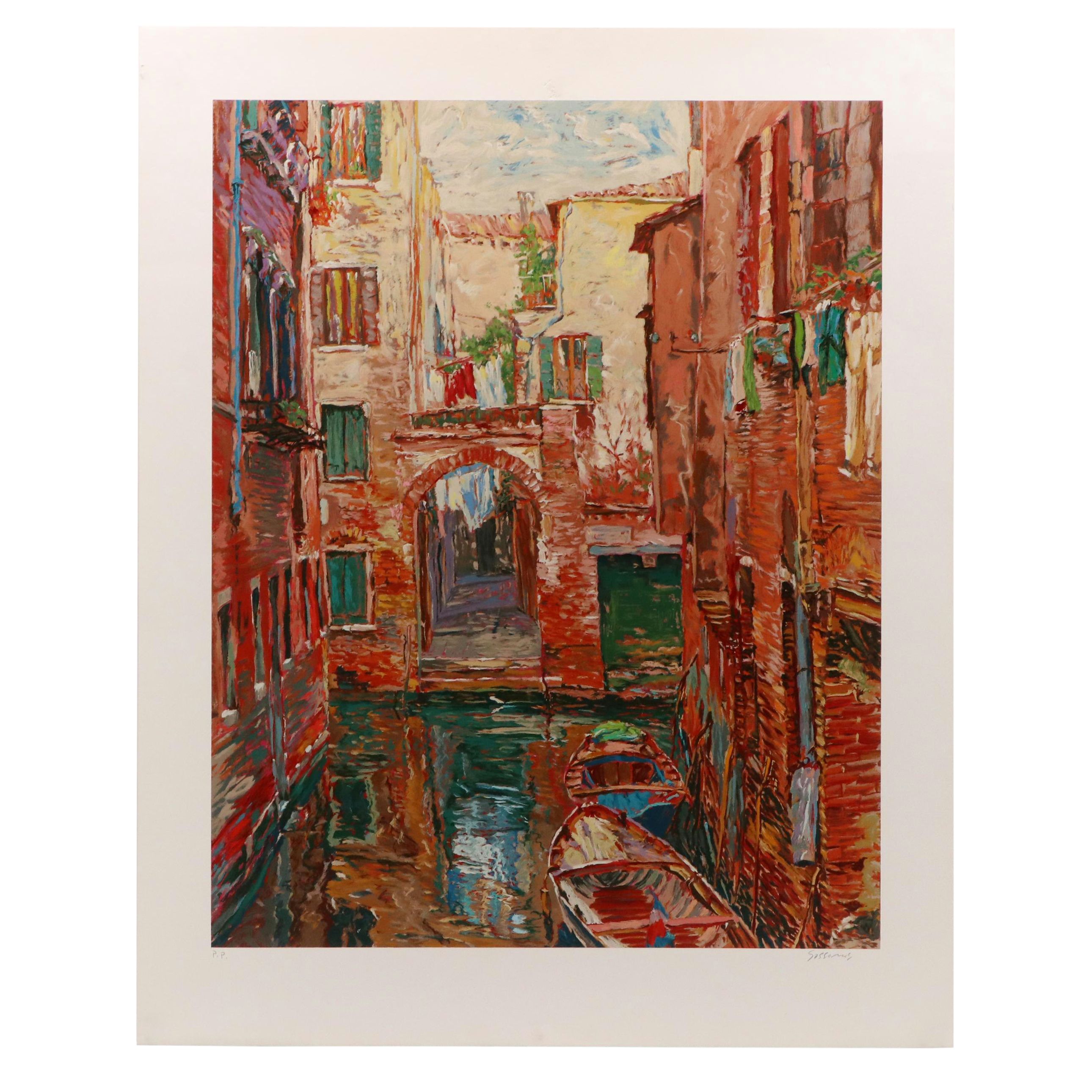 Marco Sassone City Scene Serigraph "Rio Secundo"