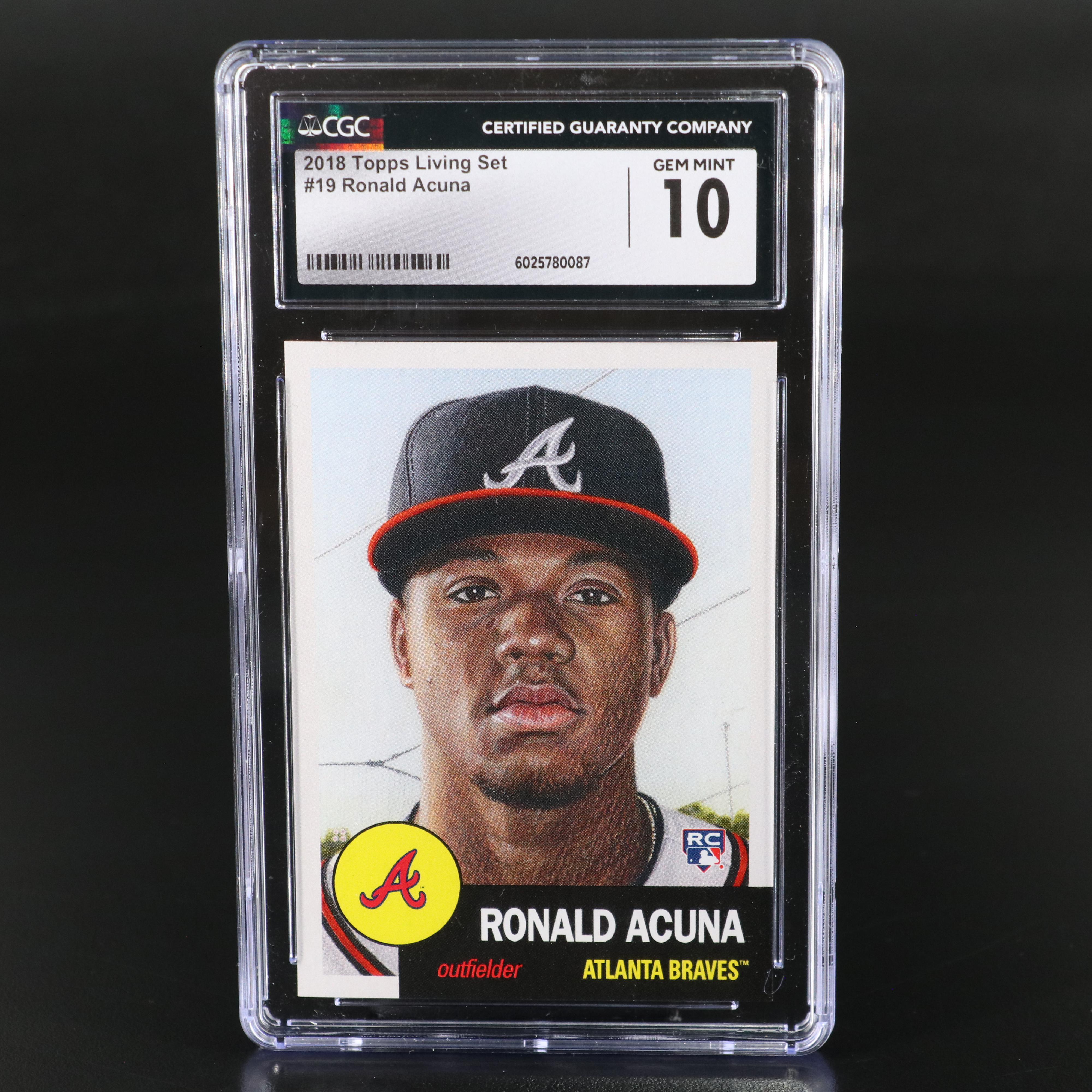2018 Topps Living Set Ronald Acuna Jr. Rookie Baseball Card Graded CGC 10
