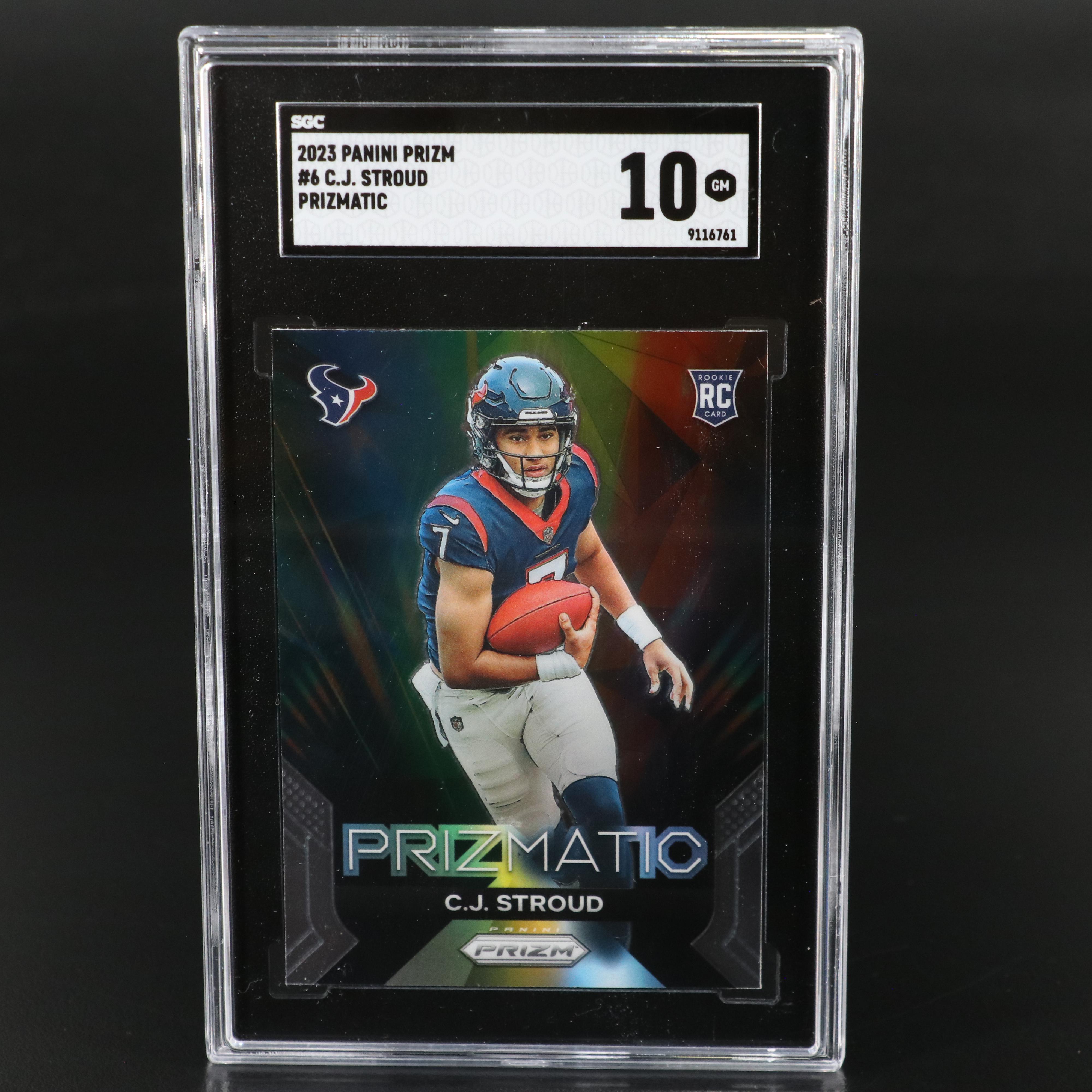 2023 Prizm C.J. Stroud Houston Texans Prizmatic Rookie Card Graded SGC 10