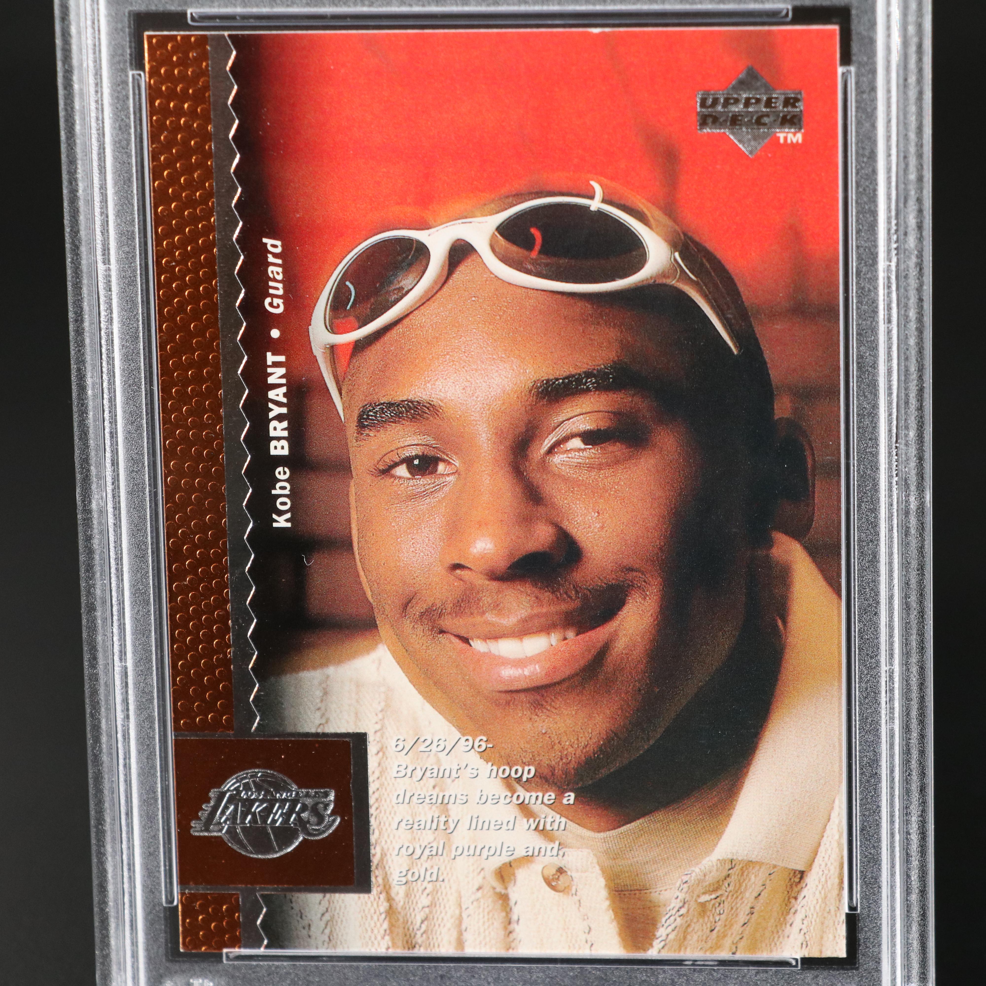 1996 Upper Deck Kobe Bryant Rookie Basketball Card Graded PSA 9