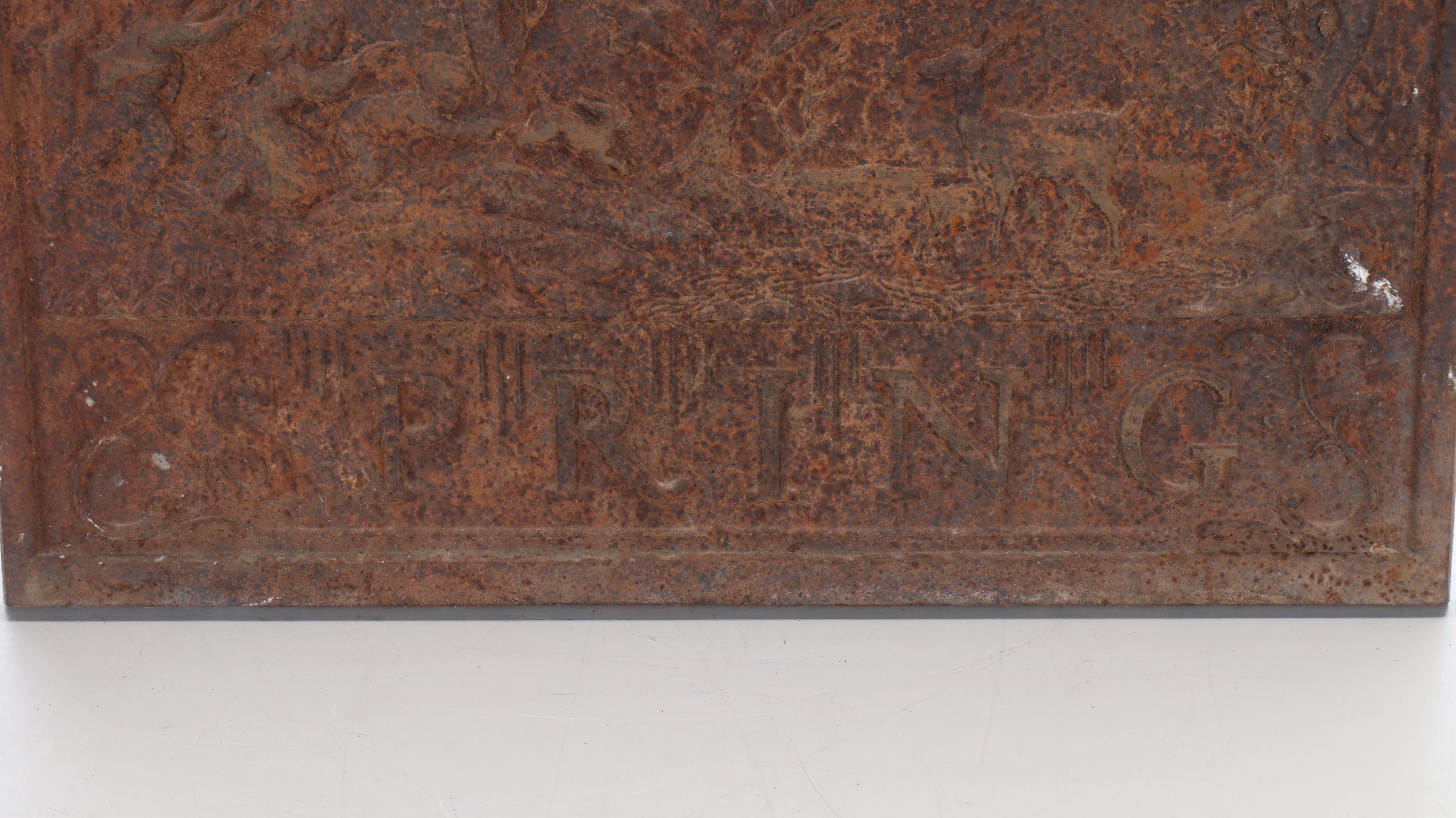 "Spring" Cast Iron Fireback with Nature Motif