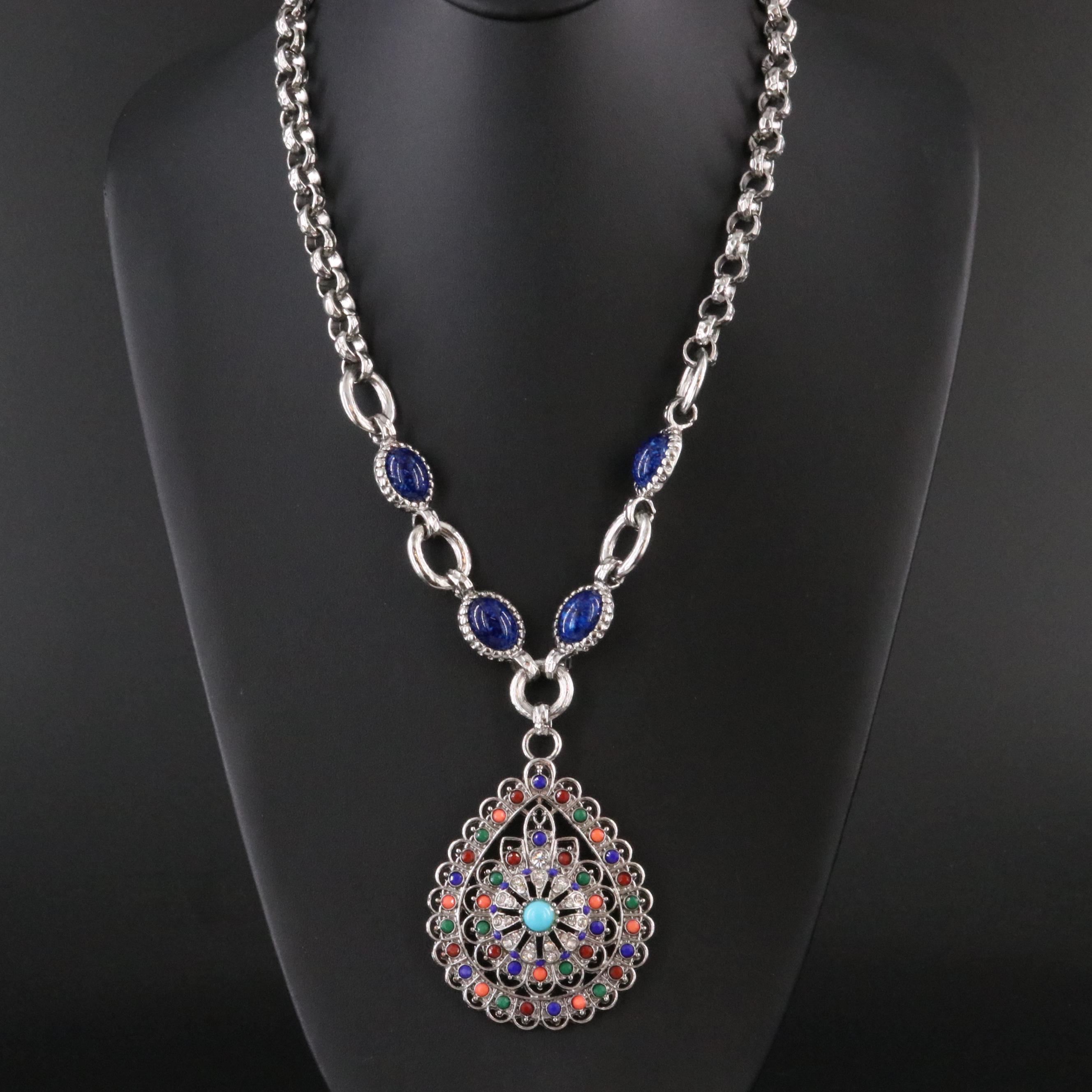 Graziano Necklace with Rhinestone Accents