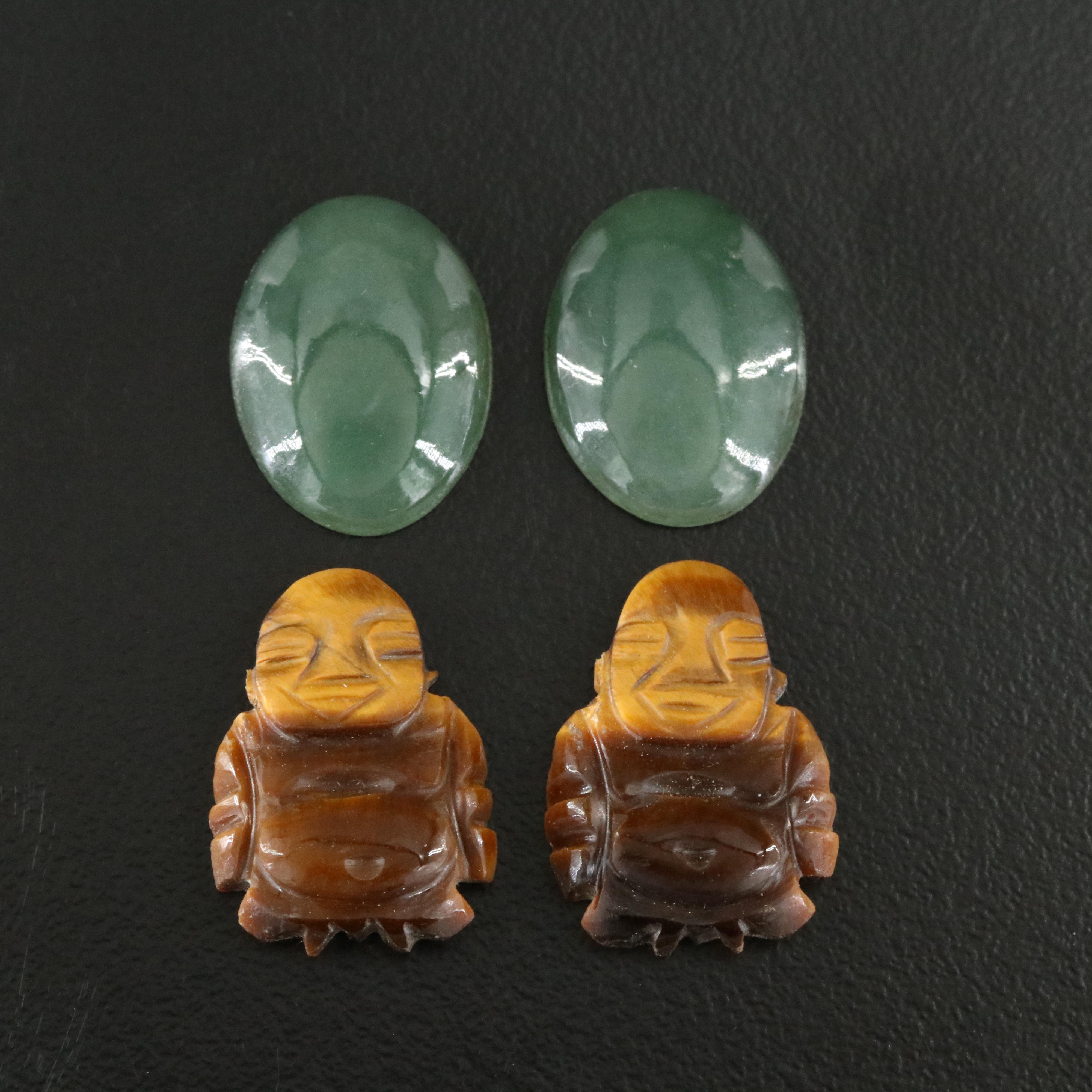 Loose Tiger's Eye and Jadeite Lot