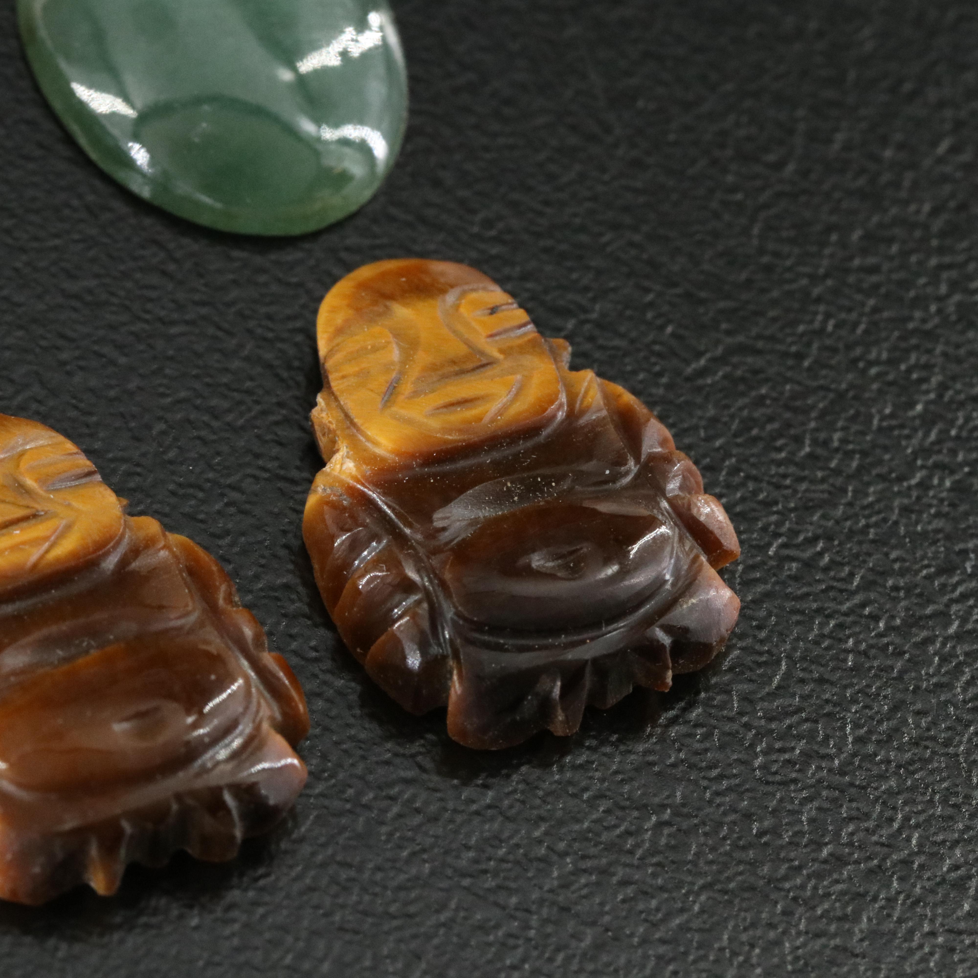 Loose Tiger's Eye and Jadeite Lot