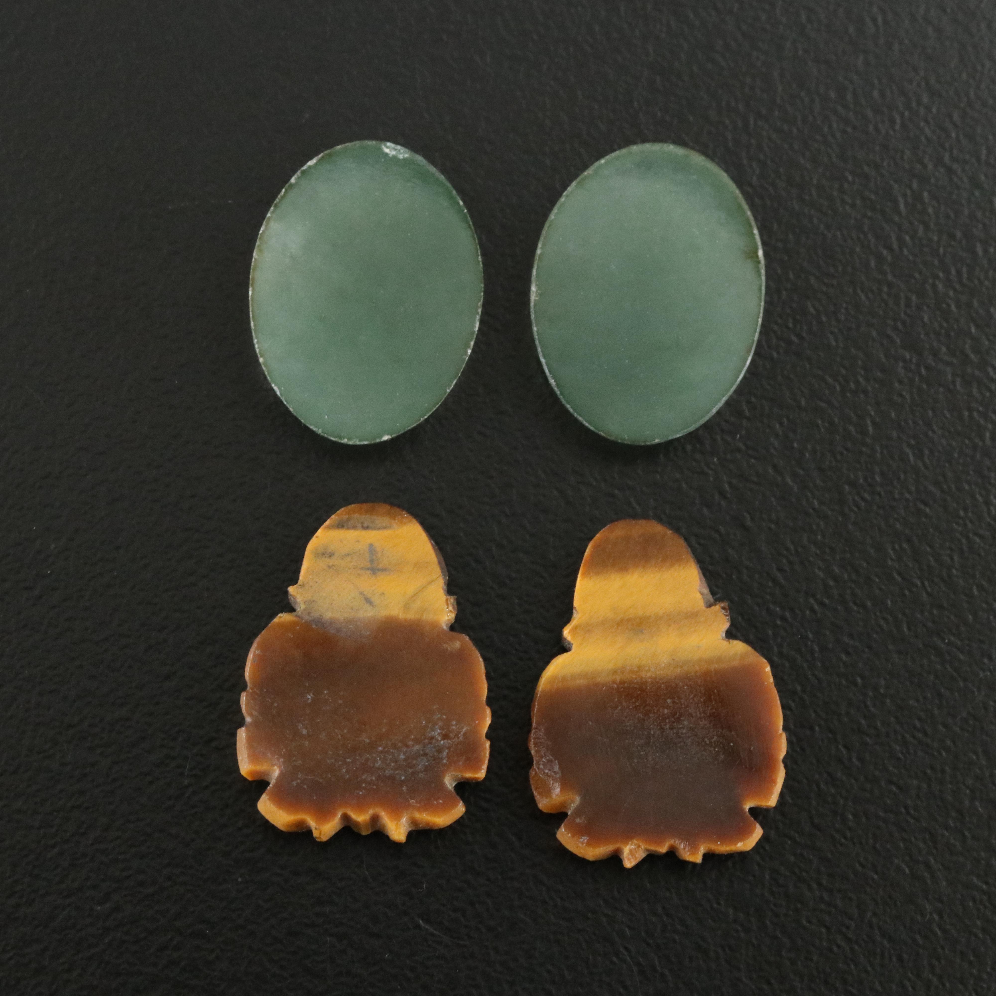 Loose Tiger's Eye and Jadeite Lot
