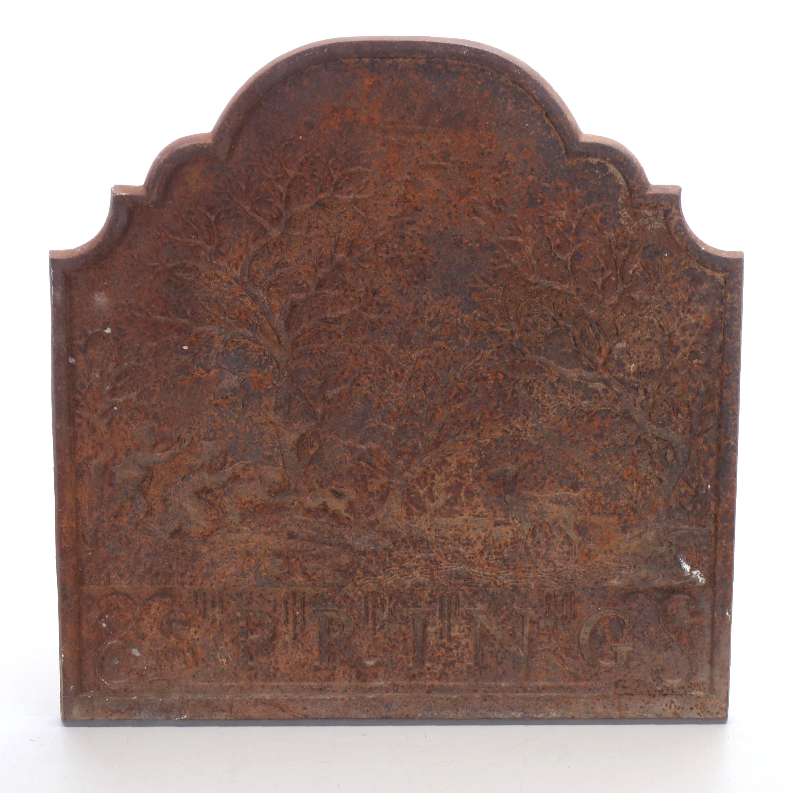 "Spring" Cast Iron Fireback with Nature Motif
