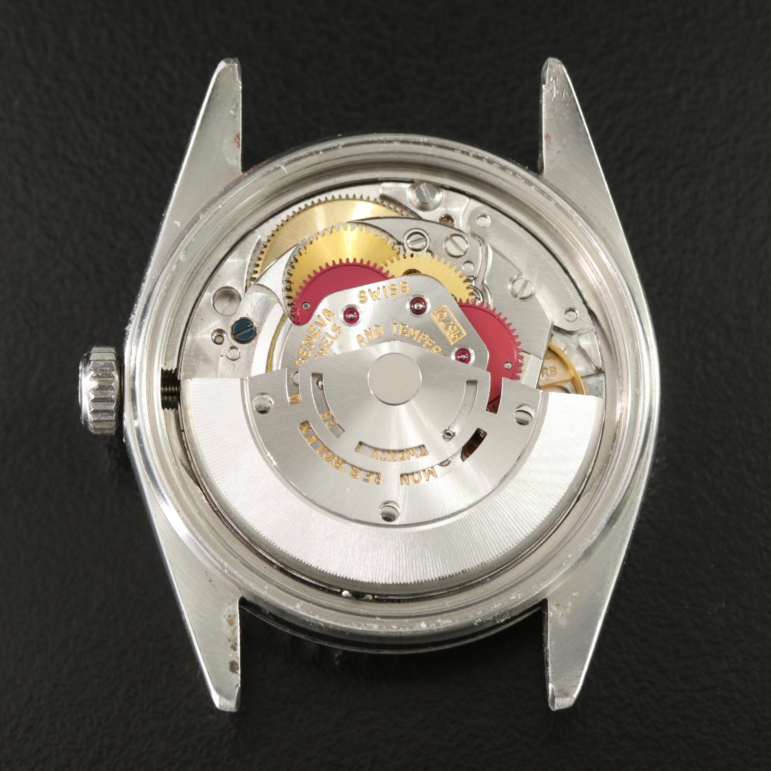 1973 Rolex Engine Turned Bezel Pie Pan Dial Datejust Watch