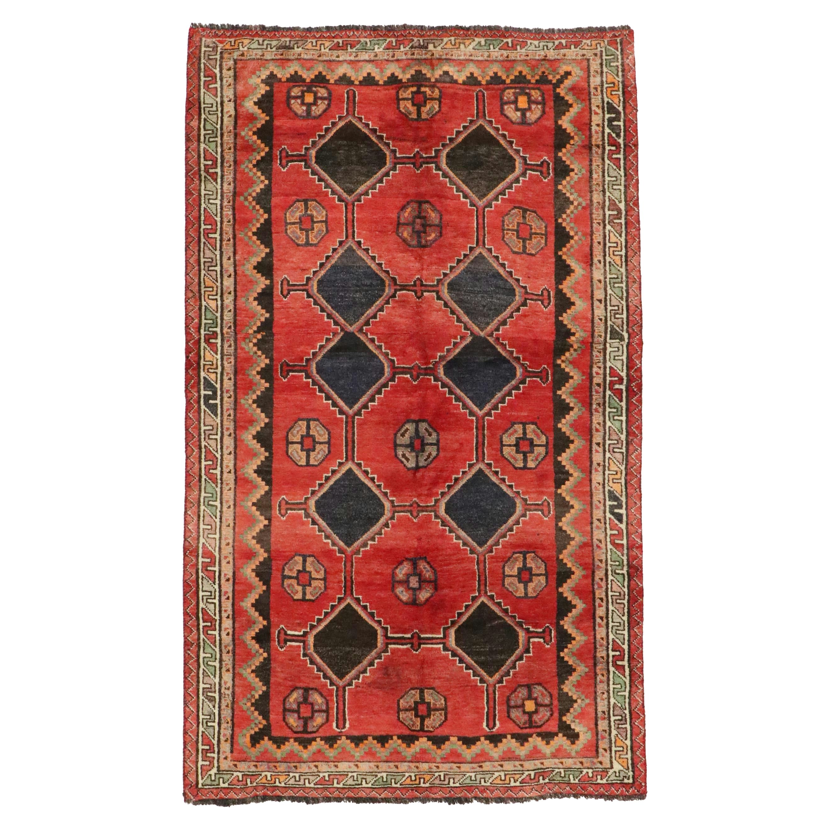 5'3 x 8'10 Hand-Knotted Persian Kurdish Area Rug