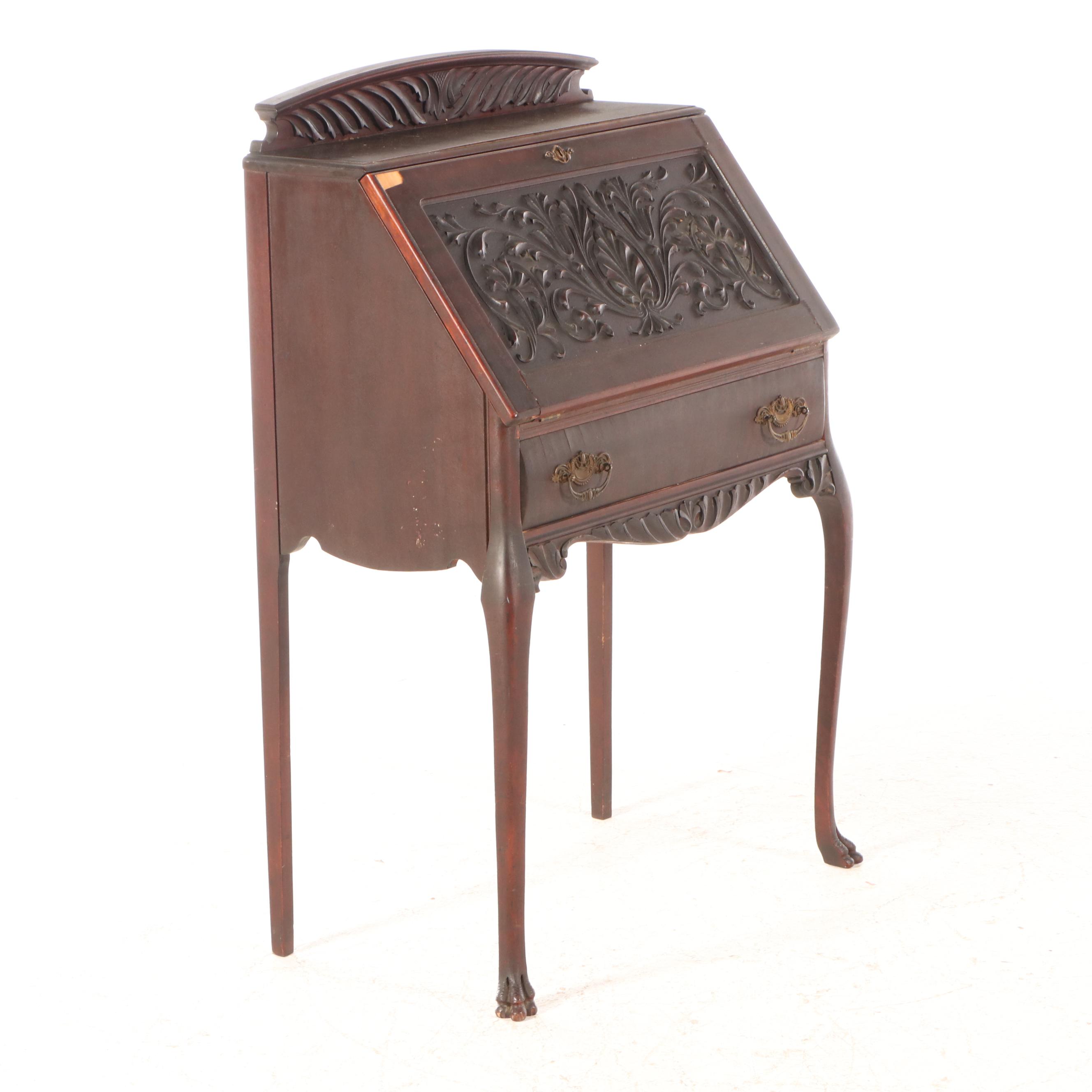 Victorian Mahogany Drop-Front Writing Desk, Late 19th/ Early 20th Century