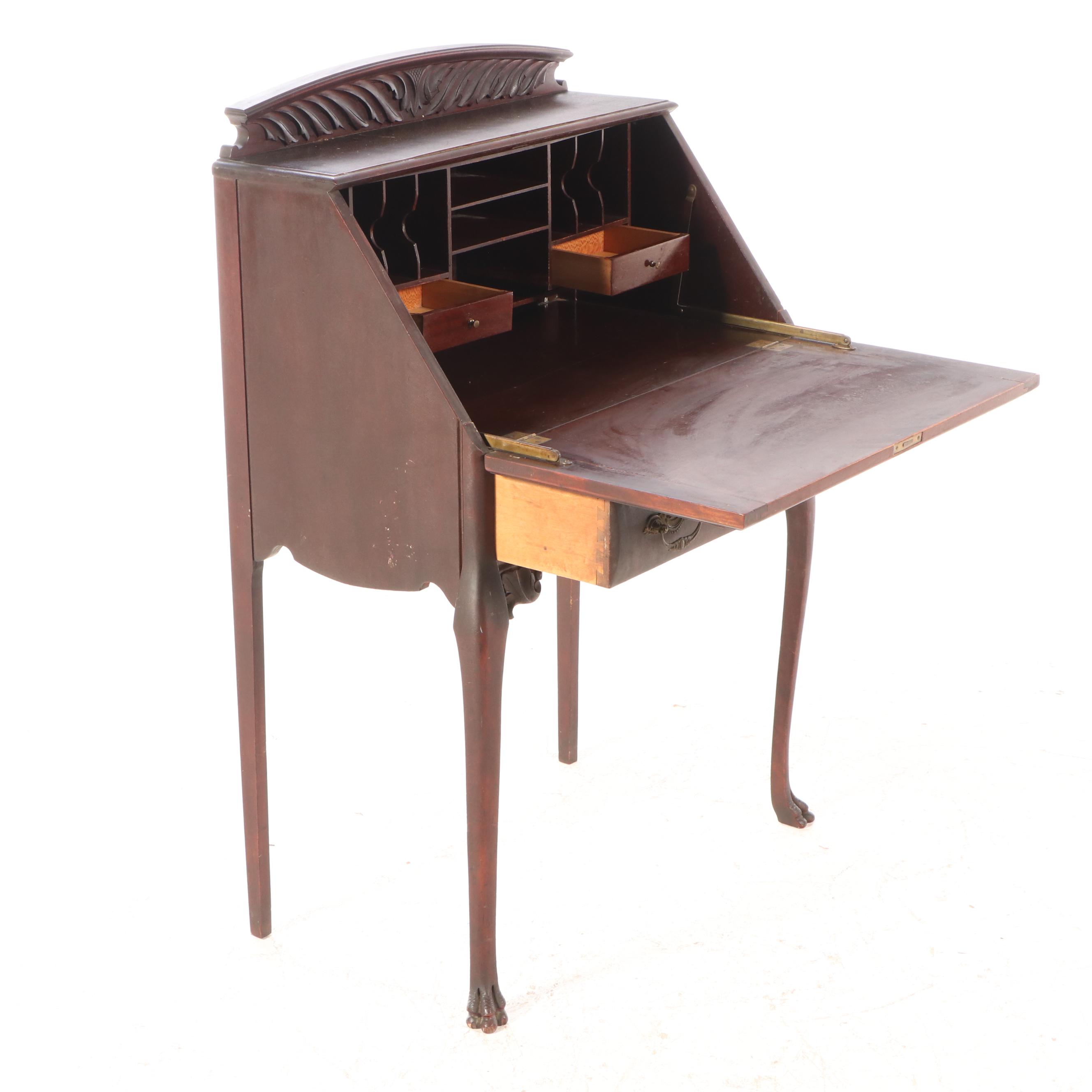 Victorian Mahogany Drop-Front Writing Desk, Late 19th/ Early 20th Century