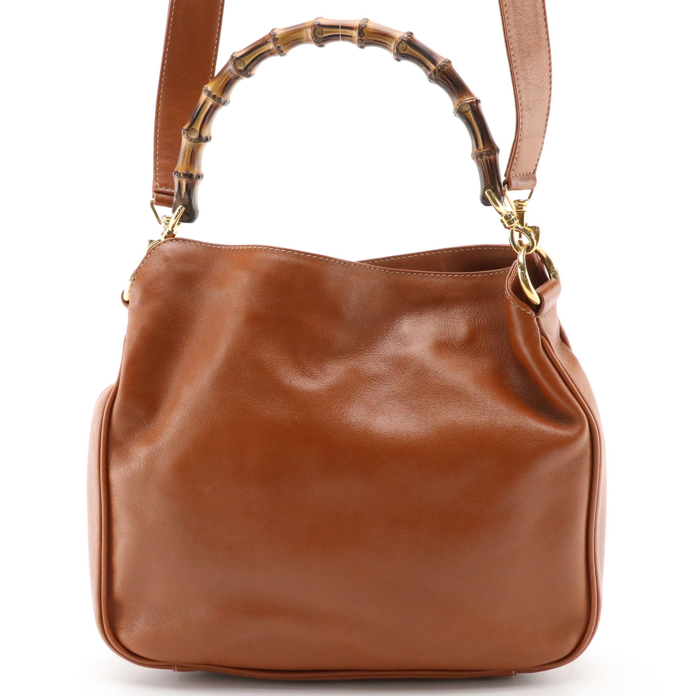 Gucci Bamboo Brown Leather Two-Way Bag