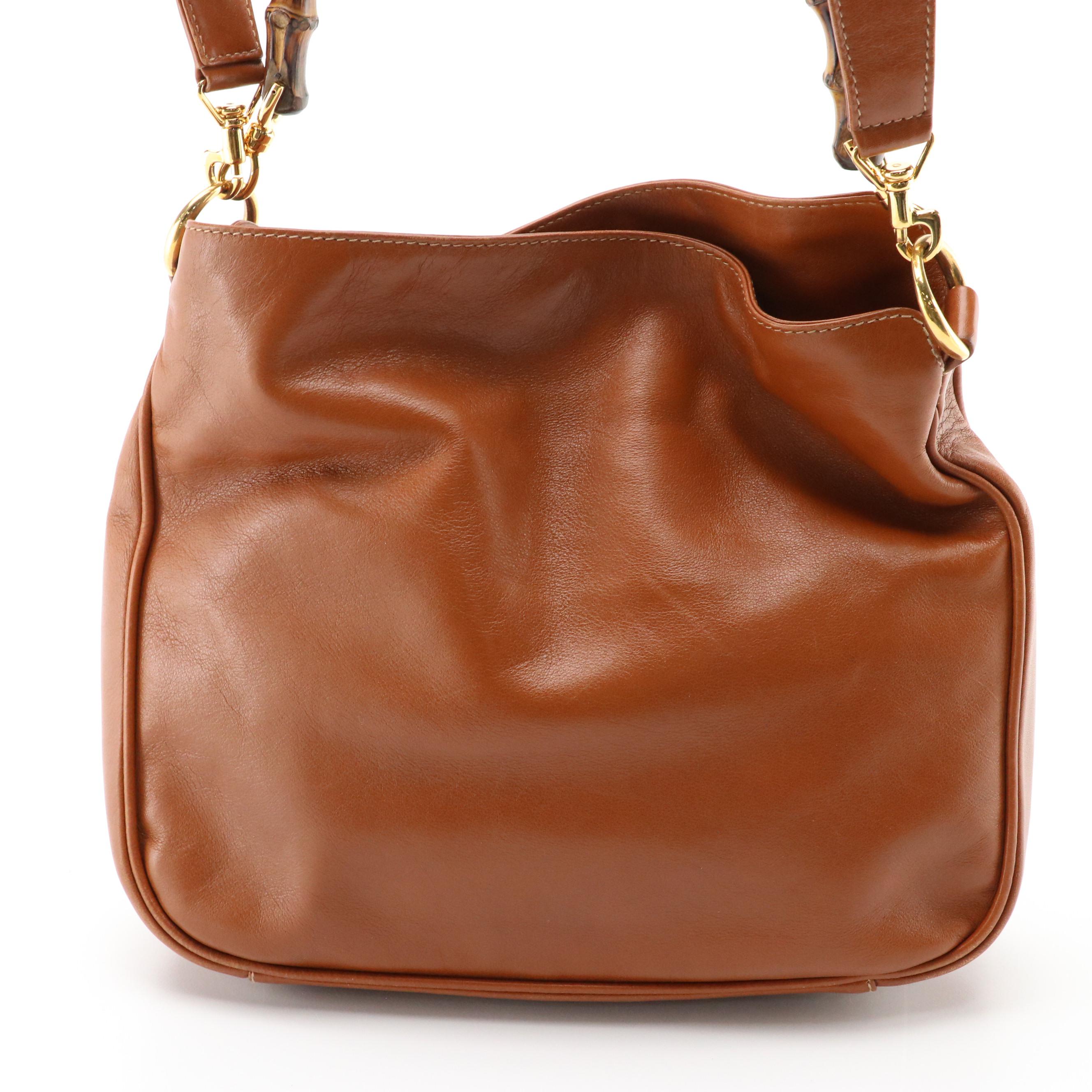 Gucci Bamboo Brown Leather Two-Way Bag