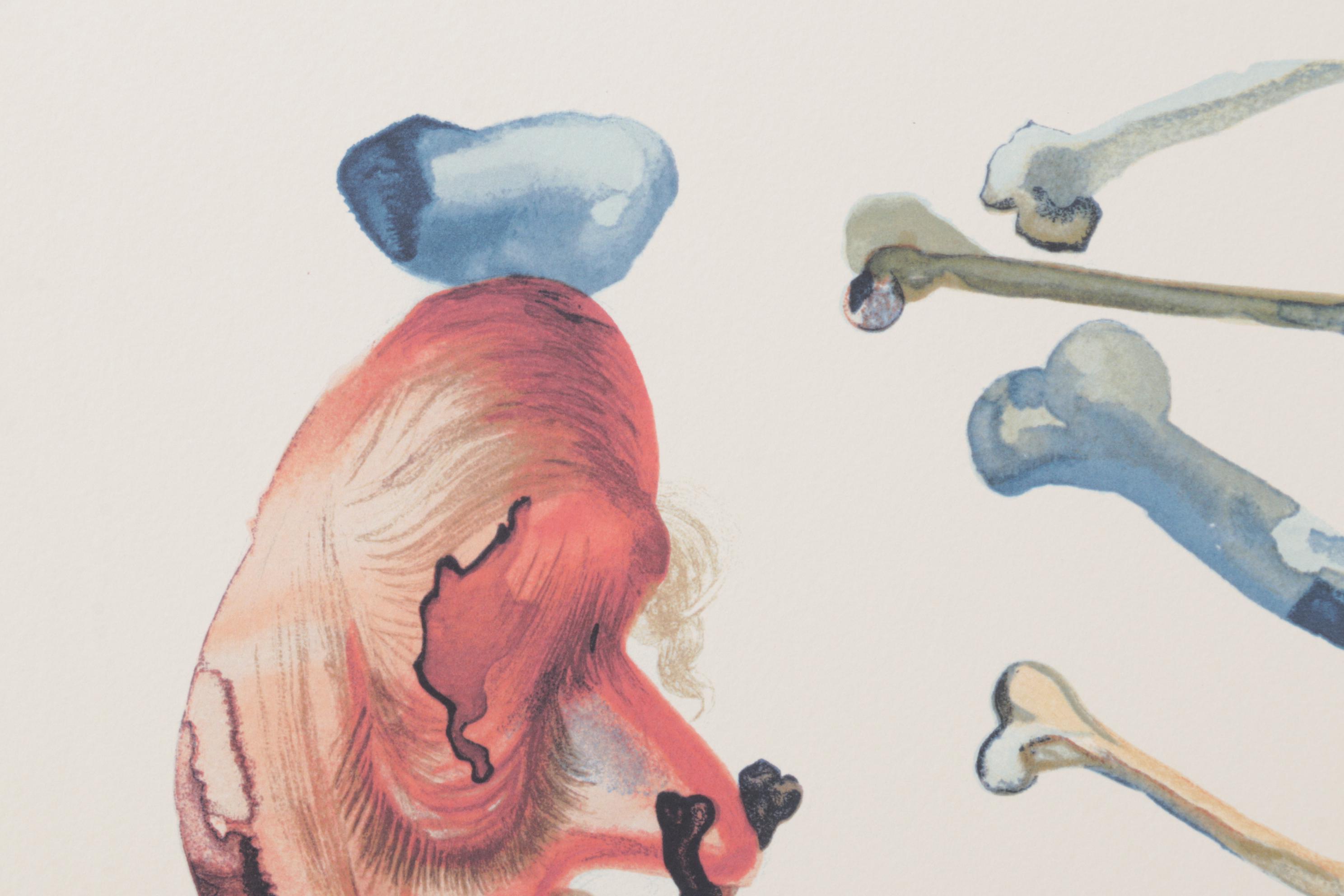 Giclée after Salvador Dalí "Divine Comedy Inferno" Woodblock Print with Text