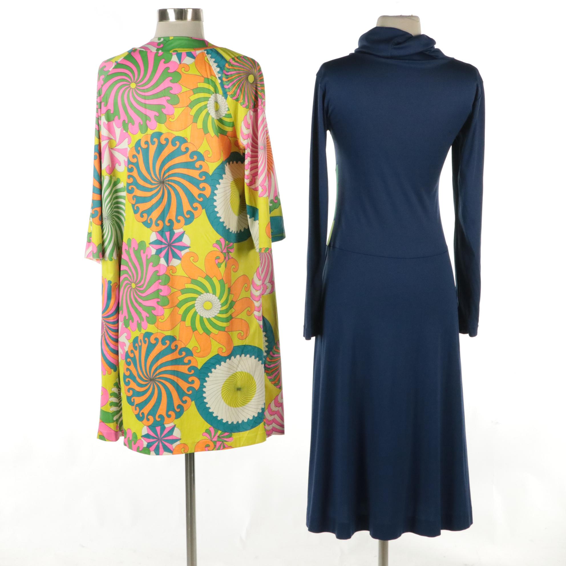 Vanity Fair Multicolored Button-Front Dress & Other Long Sleeve Turtleneck Dress