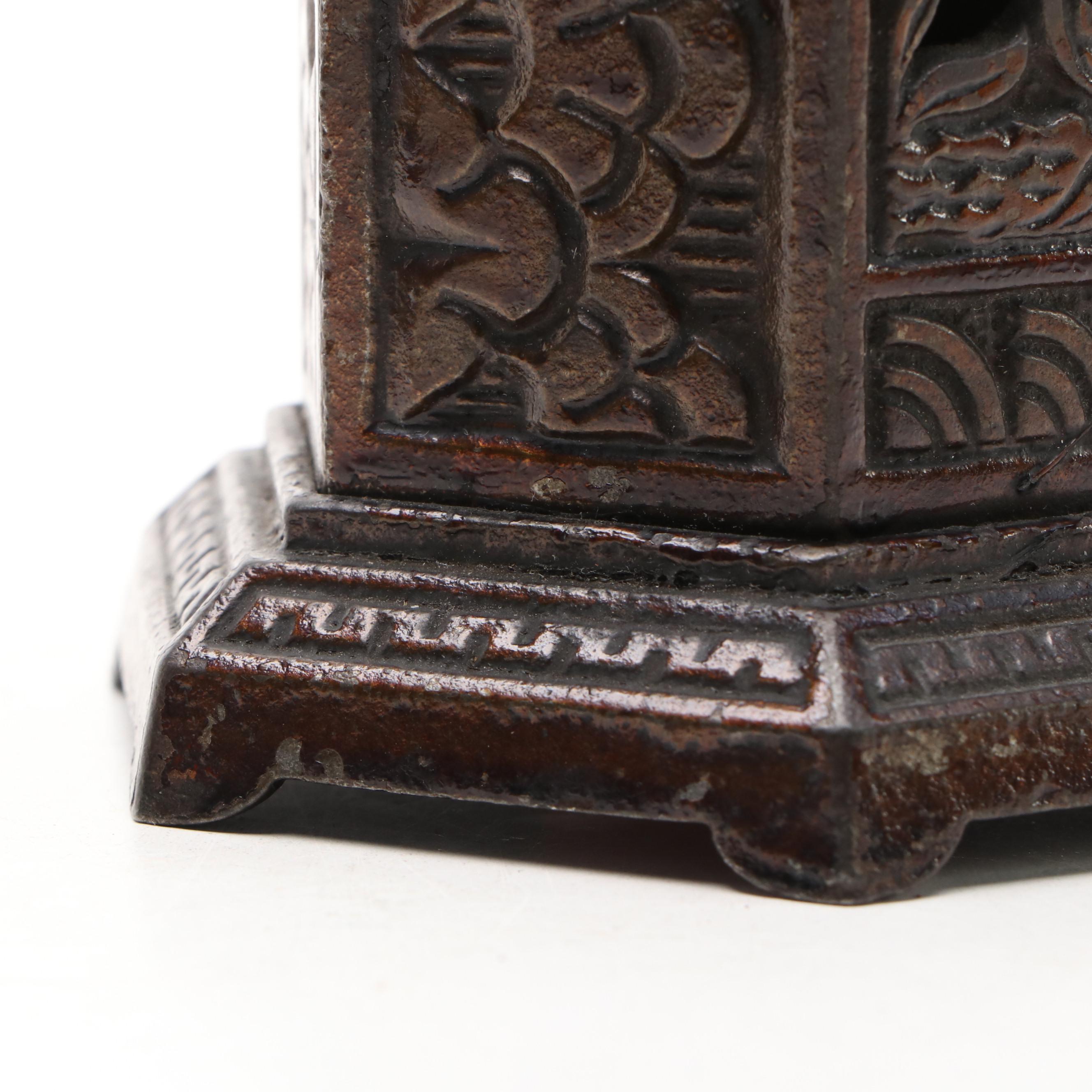 Cold-Painted Cast Iron Victorian Parlor Stove Coin Bank