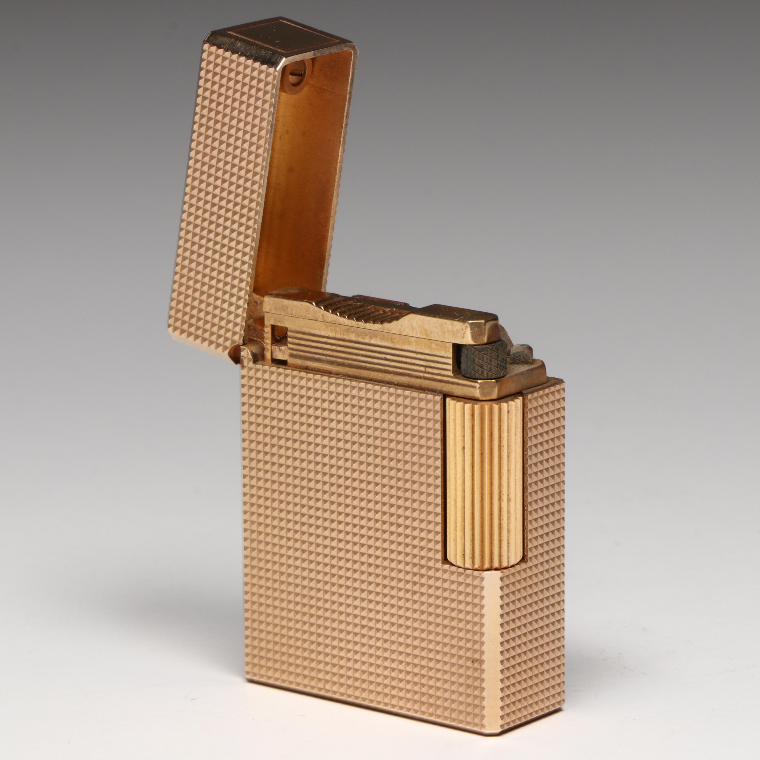 S.T. Dupont Gold Plated Lighter with Presentation Box