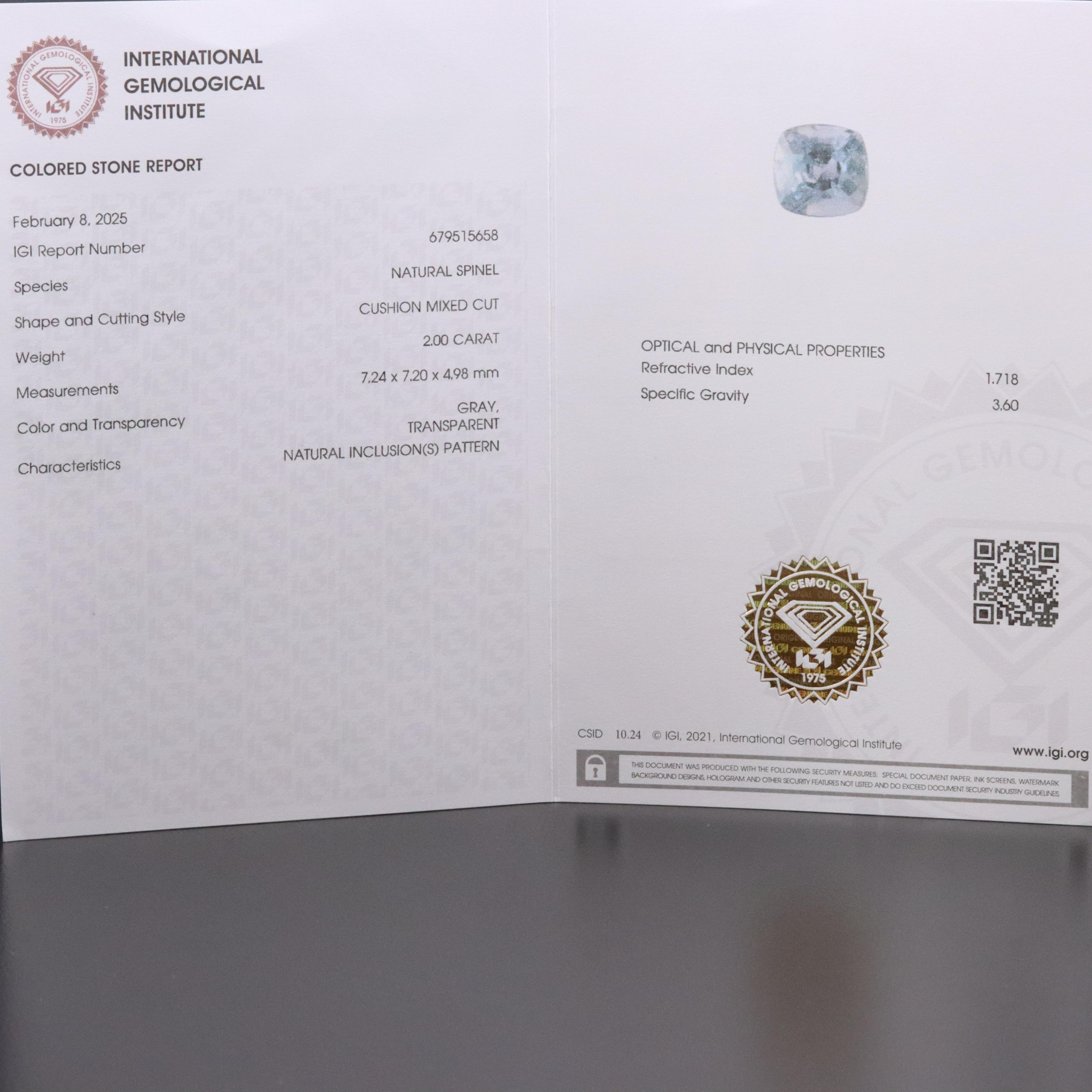 Loose 2.00 CT Spinel with IGI Report