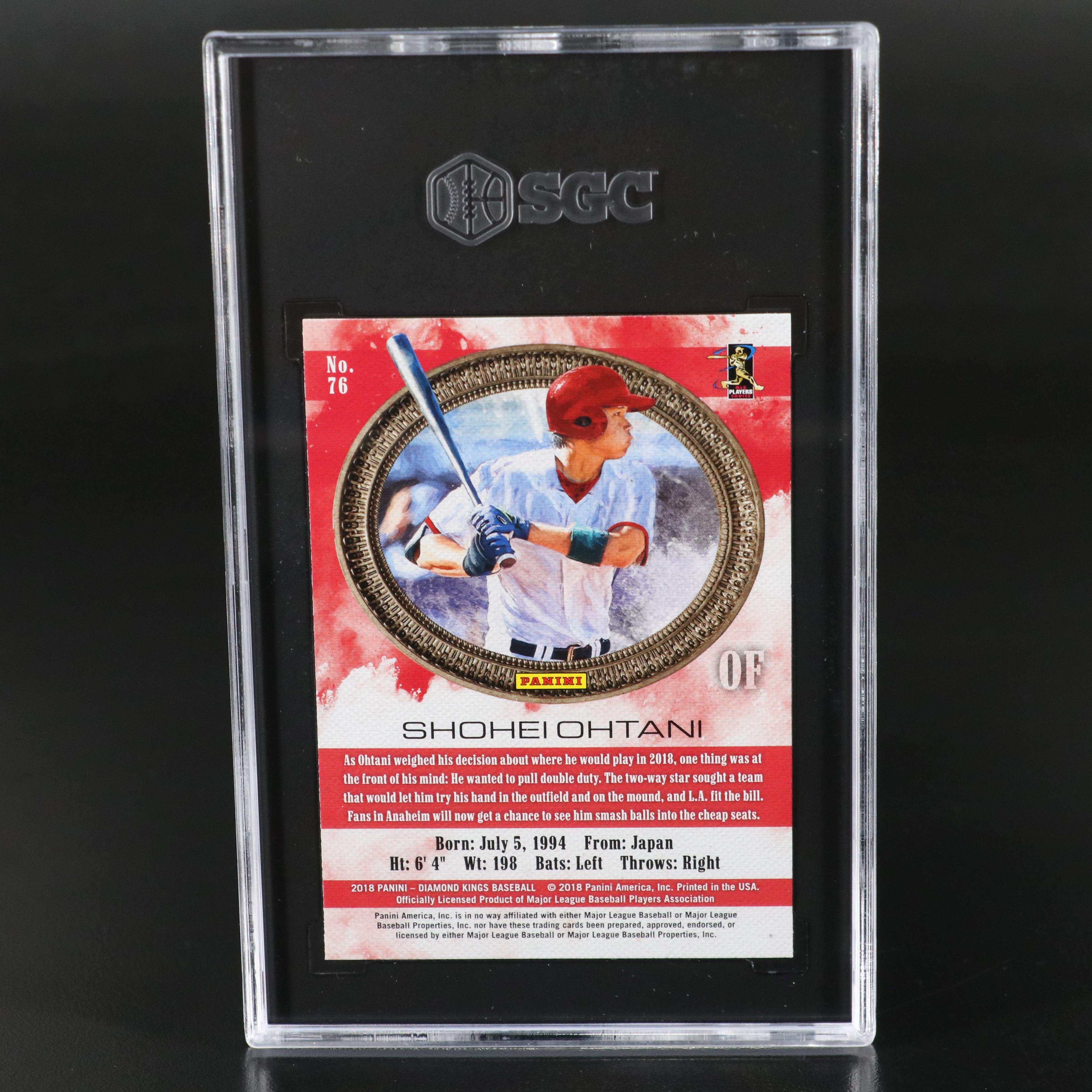 2018 Diamond Kings Shohei Ohtani Rookie Baseball Card Graded SGC 10