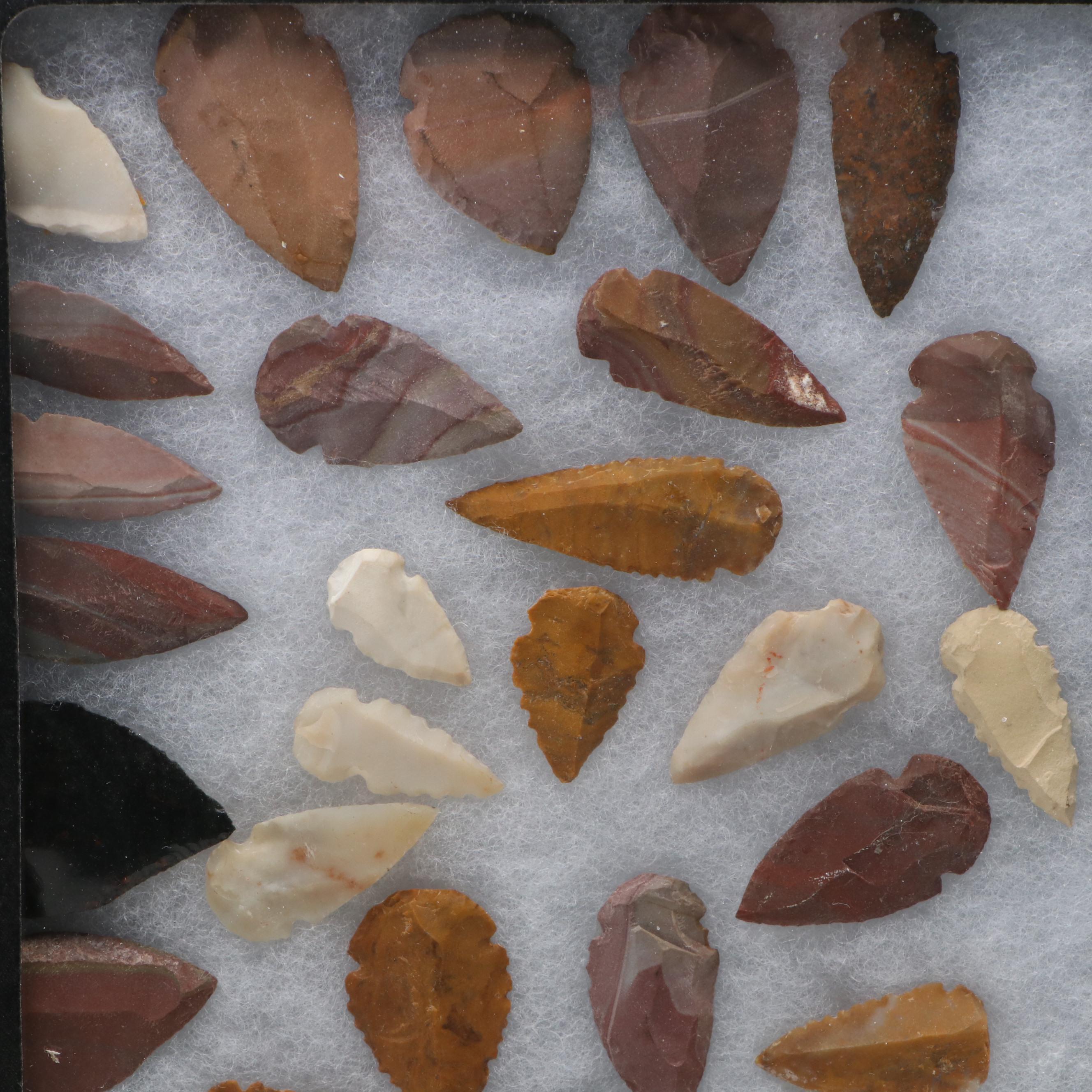 Notched Chert and Obsidian Arrowheads