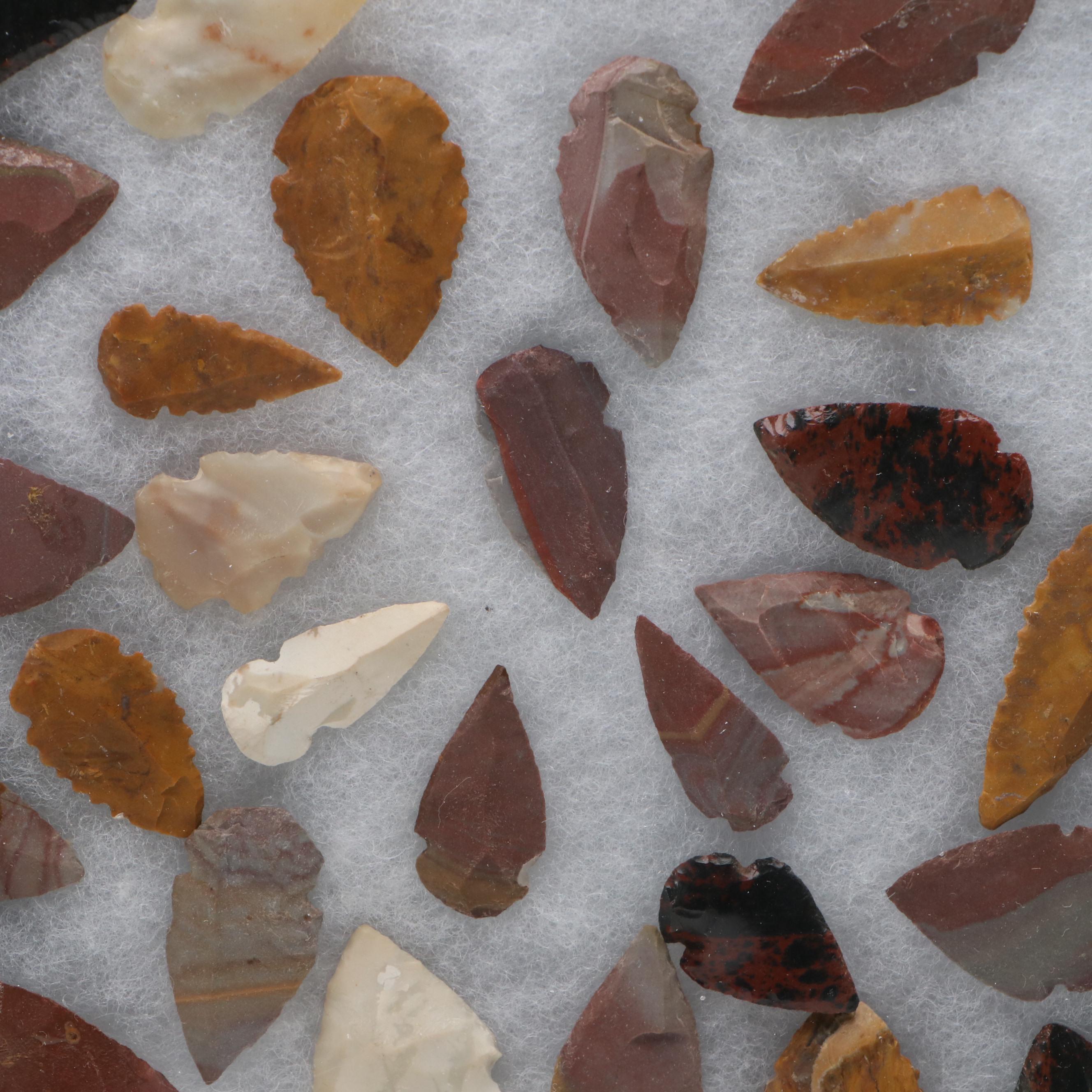 Notched Chert and Obsidian Arrowheads