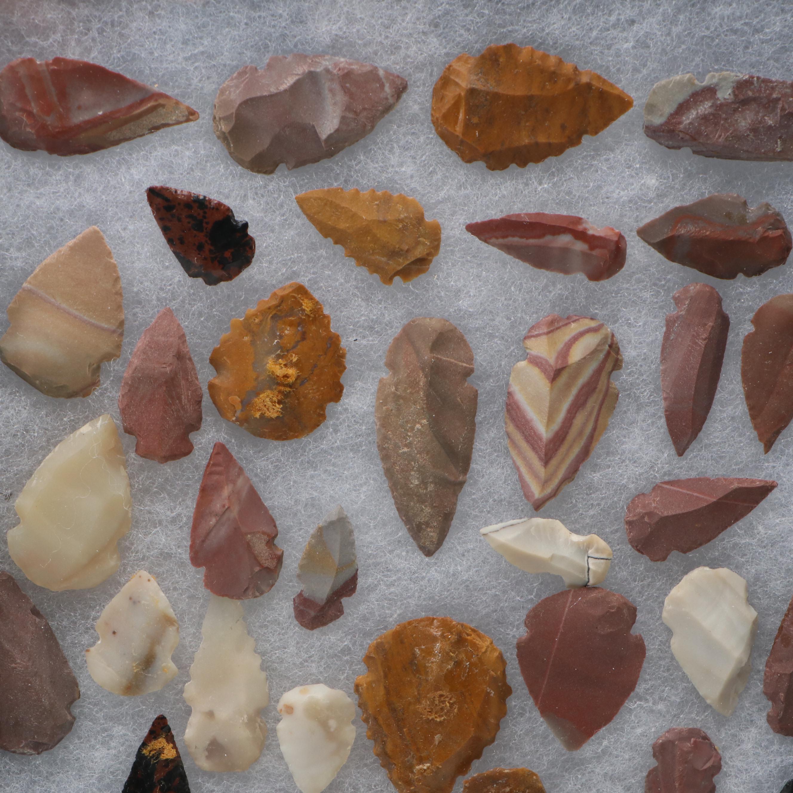 Notched Chert and Obsidian Arrowheads