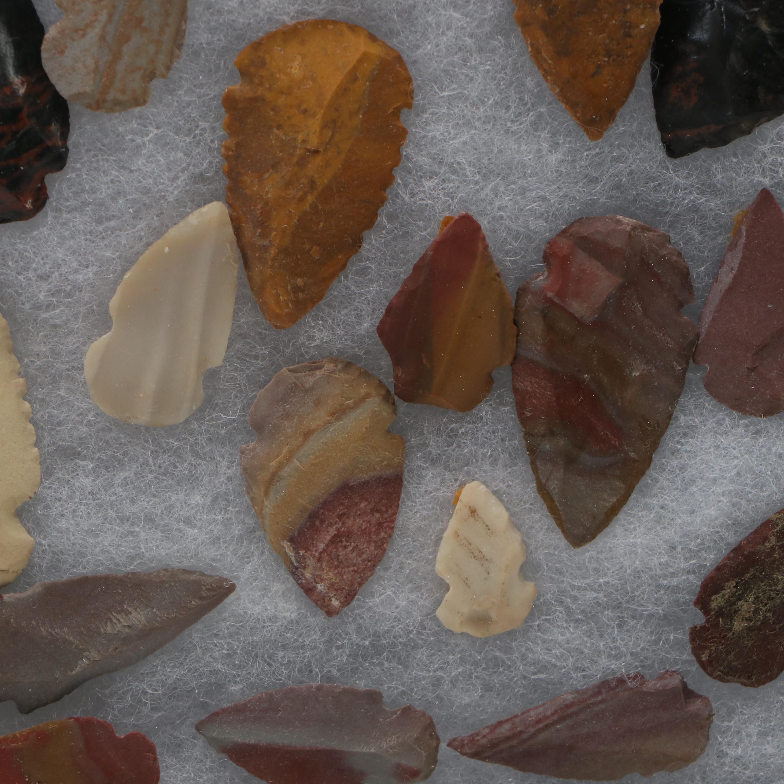 Notched Chert and Obsidian Arrowheads