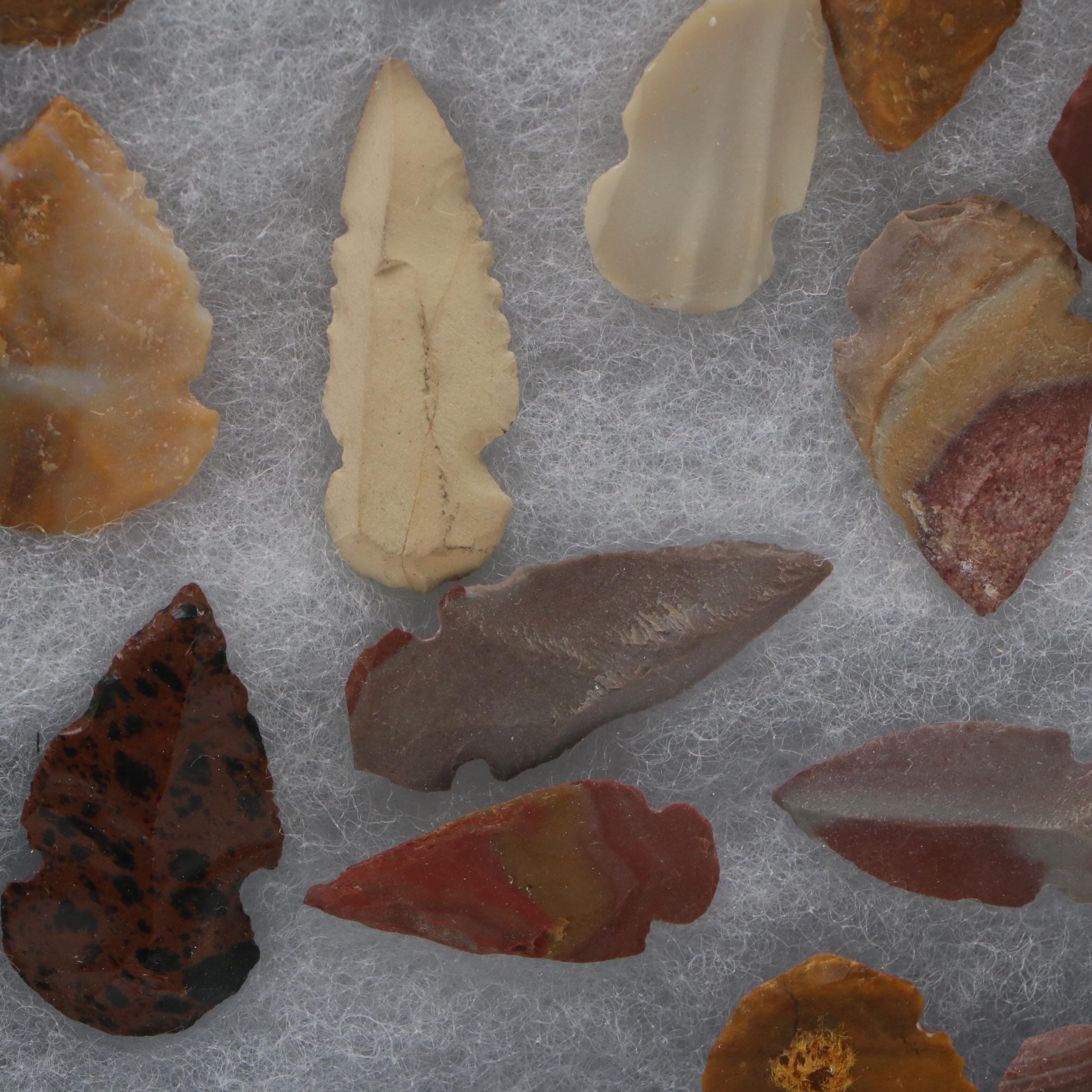 Notched Chert and Obsidian Arrowheads