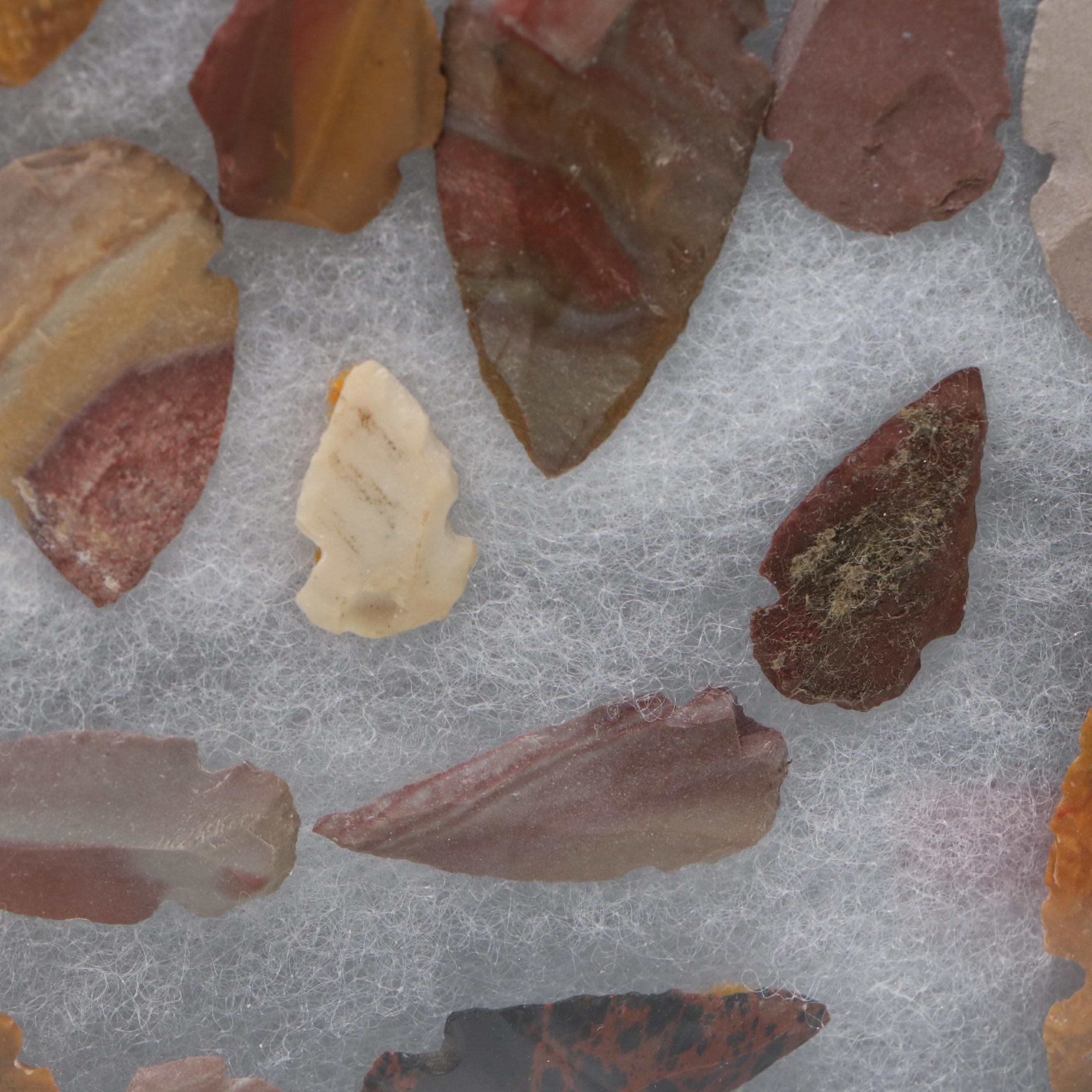 Notched Chert and Obsidian Arrowheads