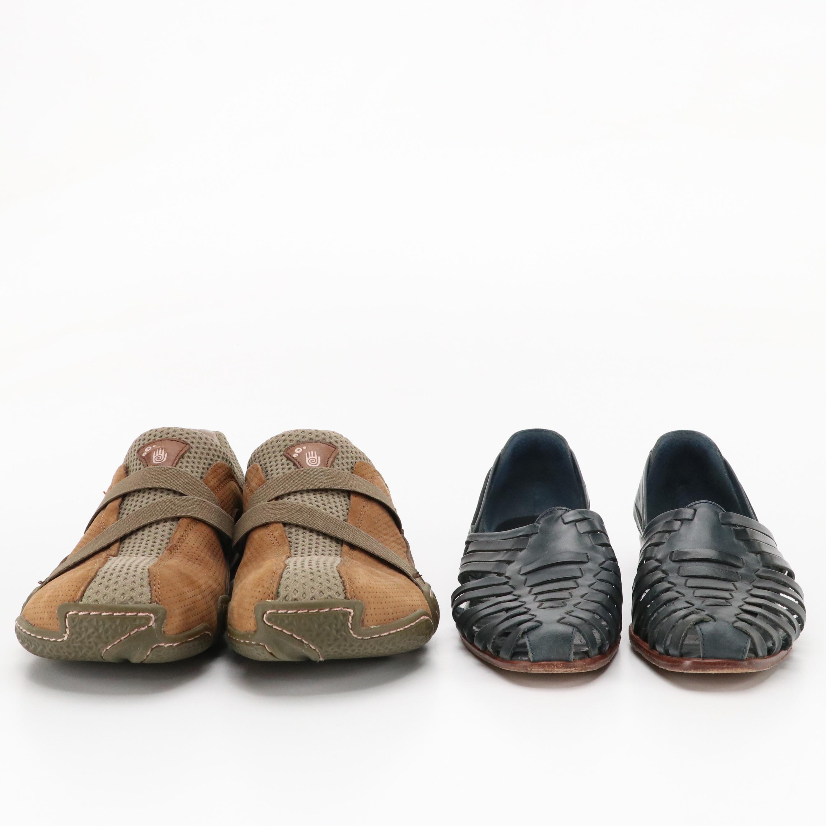 Keen Presidio Hiking Shoes in Walnut and Eddie Bauer Huarache Woven Flats & Box