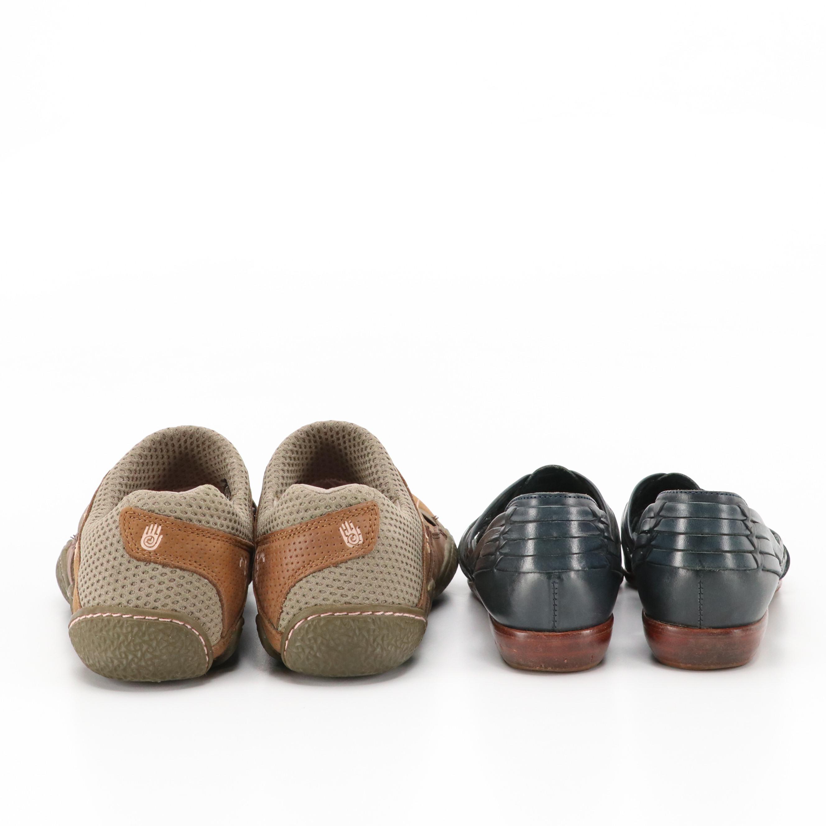 Keen Presidio Hiking Shoes in Walnut and Eddie Bauer Huarache Woven Flats & Box