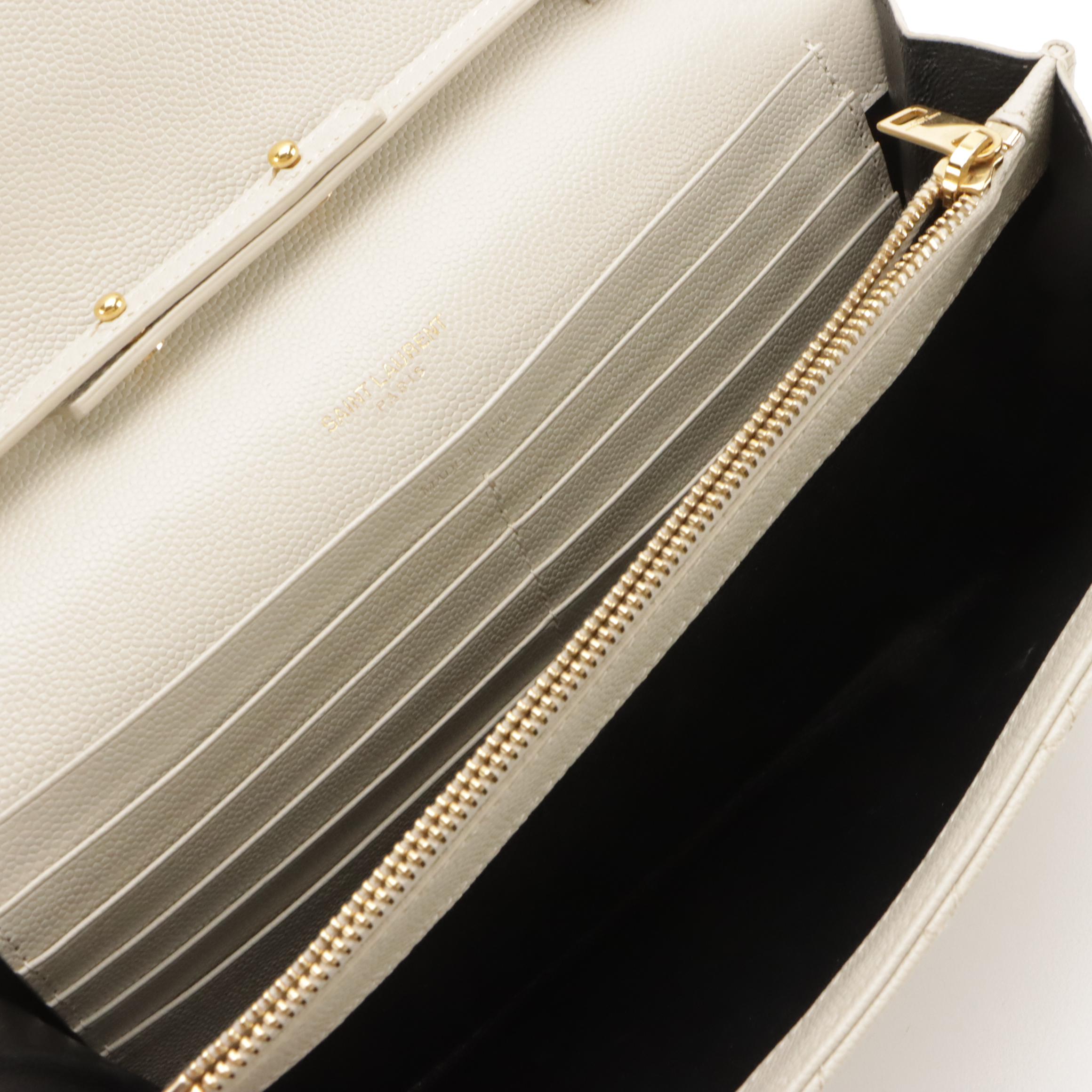 Saint Laurent Envelope Flap Crossbody in Mixed Matelassé Grain de Poudre Leather