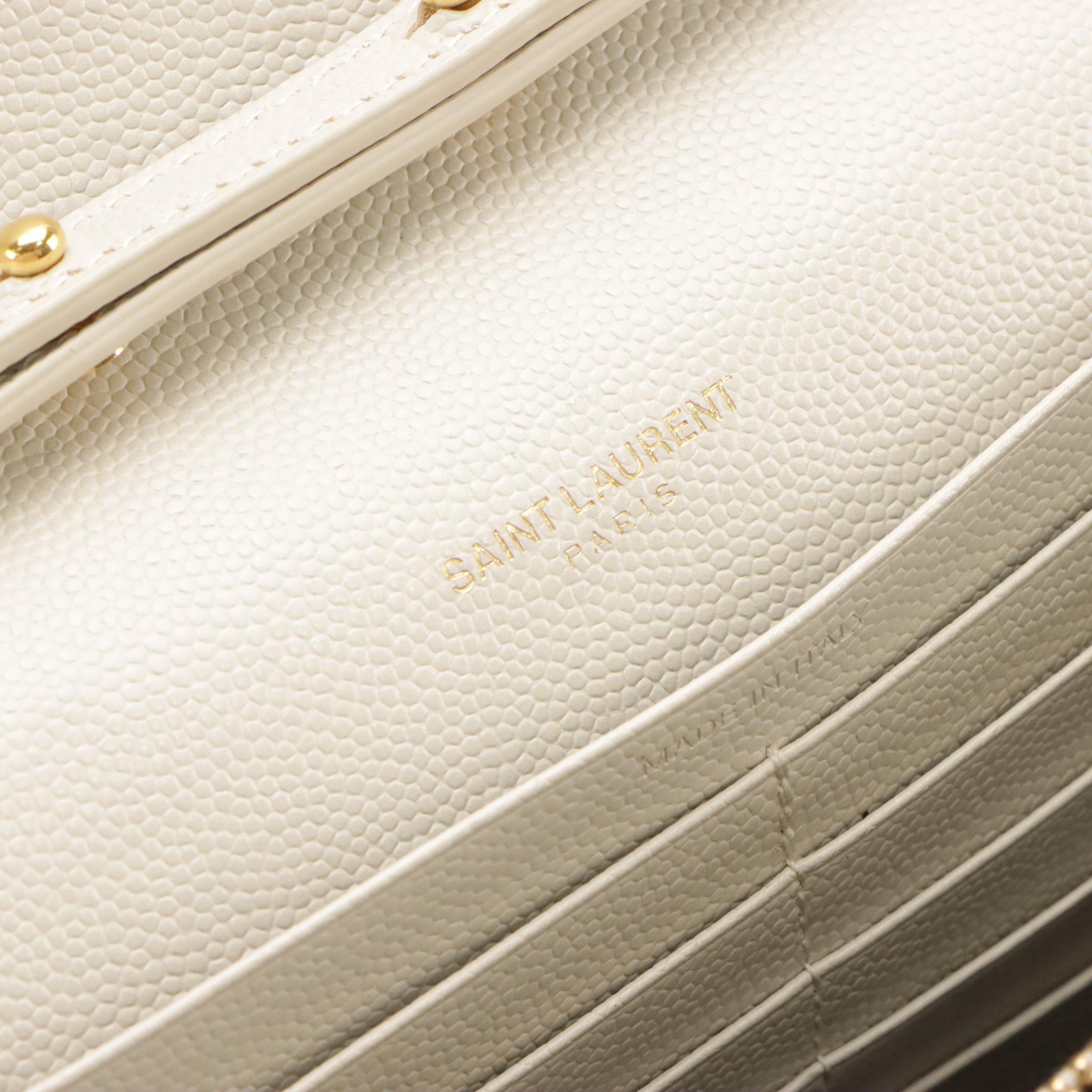 Saint Laurent Envelope Flap Crossbody in Mixed Matelassé Grain de Poudre Leather