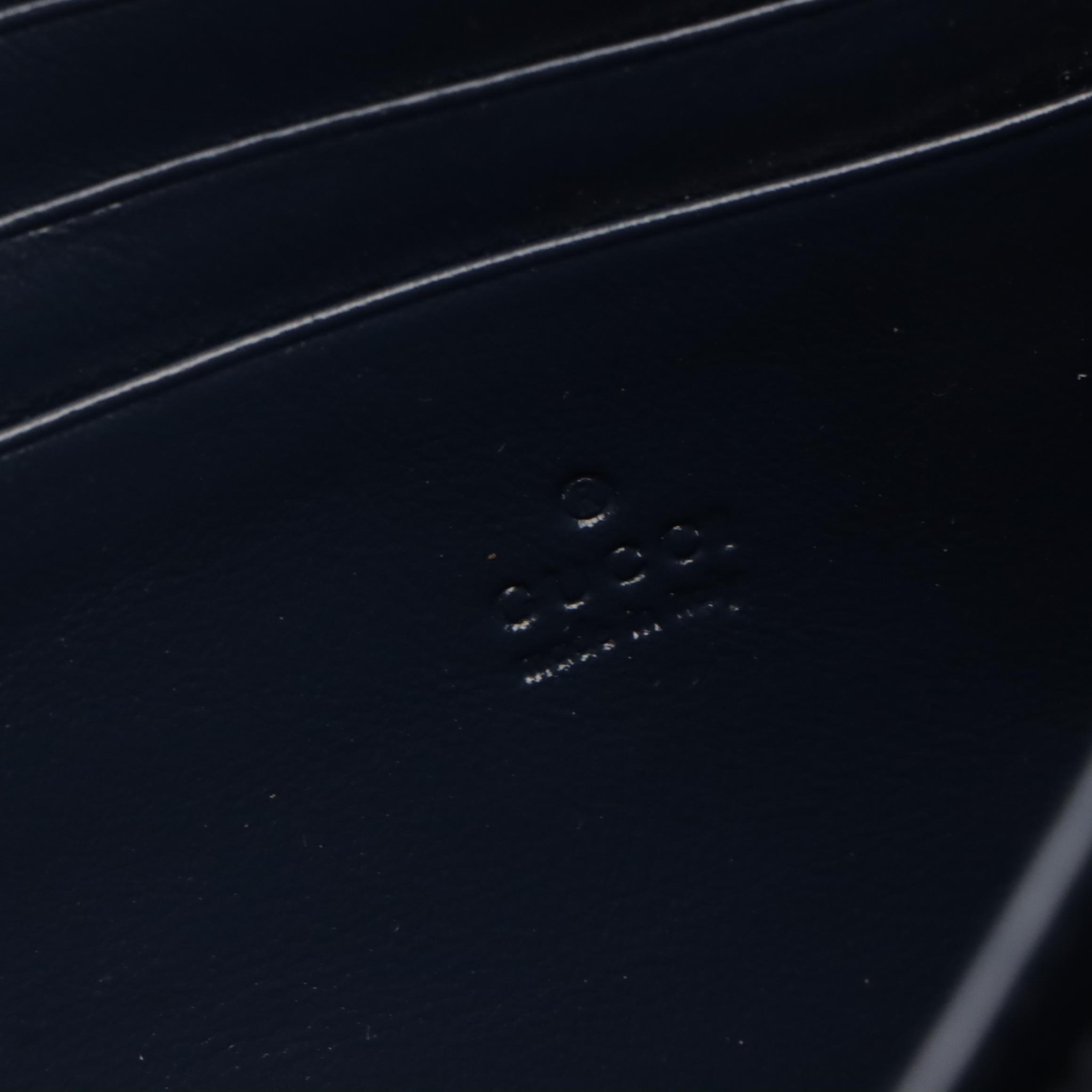 Gucci Mini GG Marmont Chain Wallet in Blue Diagonal Quilted Leather