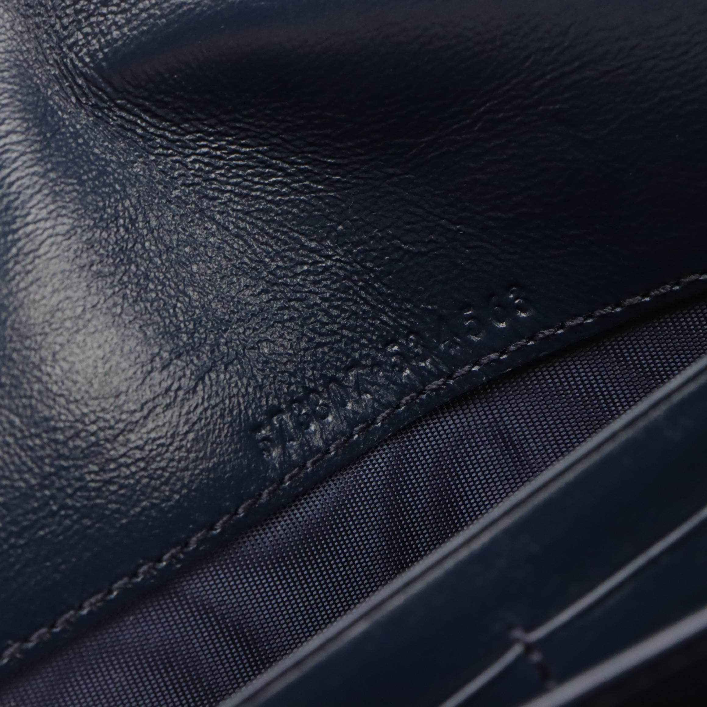 Gucci Mini GG Marmont Chain Wallet in Blue Diagonal Quilted Leather