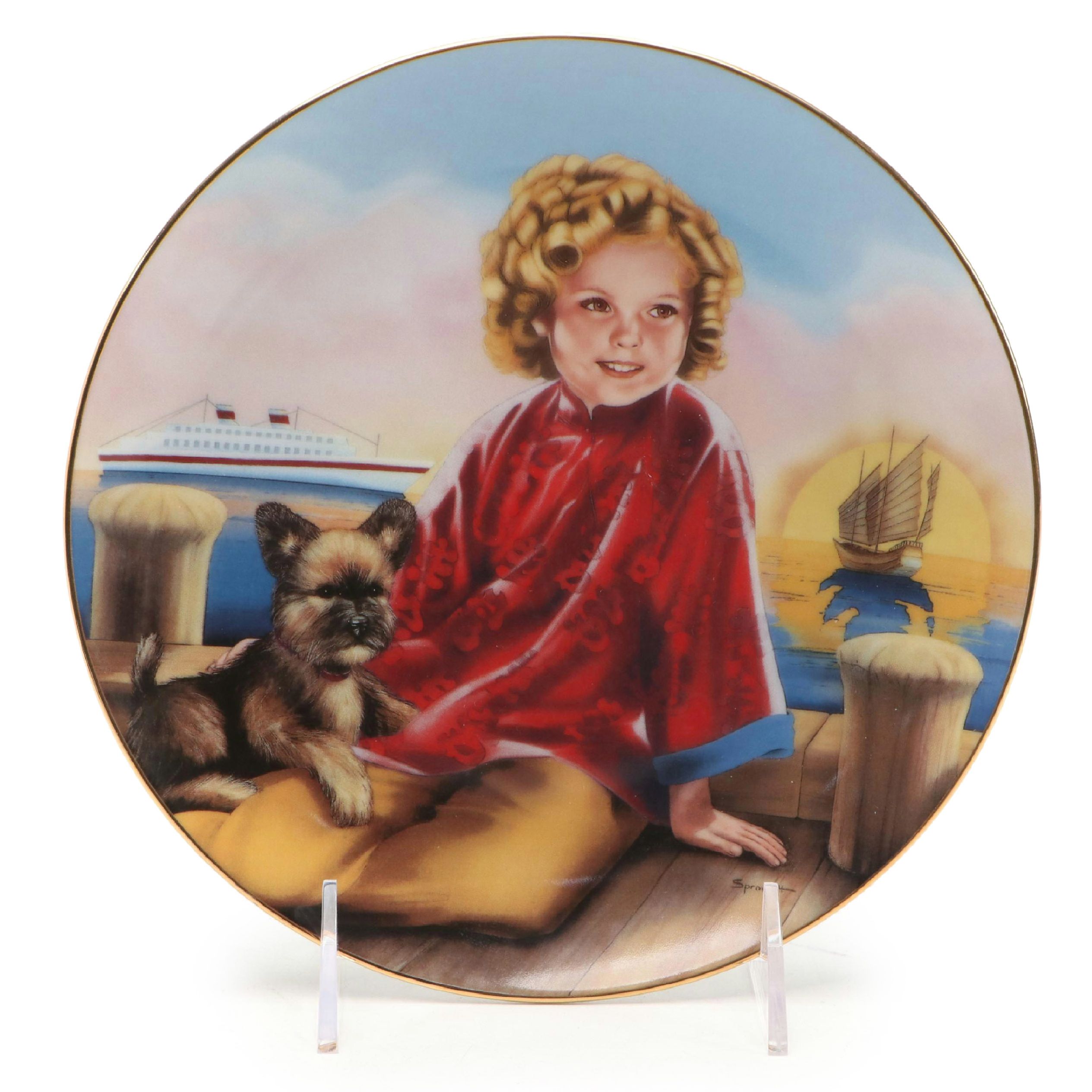 The Danbury Mint Shirley Temple "Stowaway" Porcelain Collector Plate