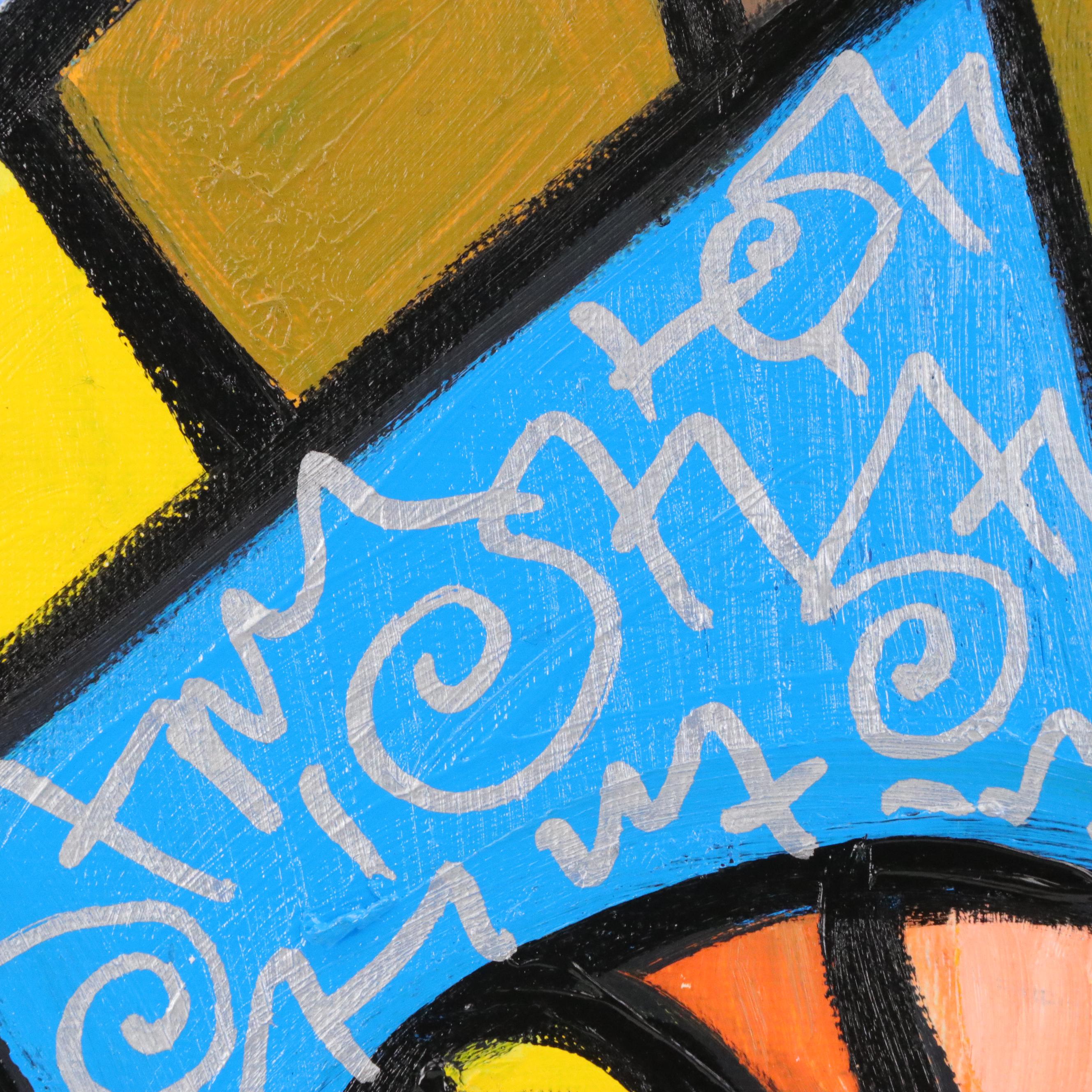 Lanre Buraimoh Stylized Acrylic Painting, 2013