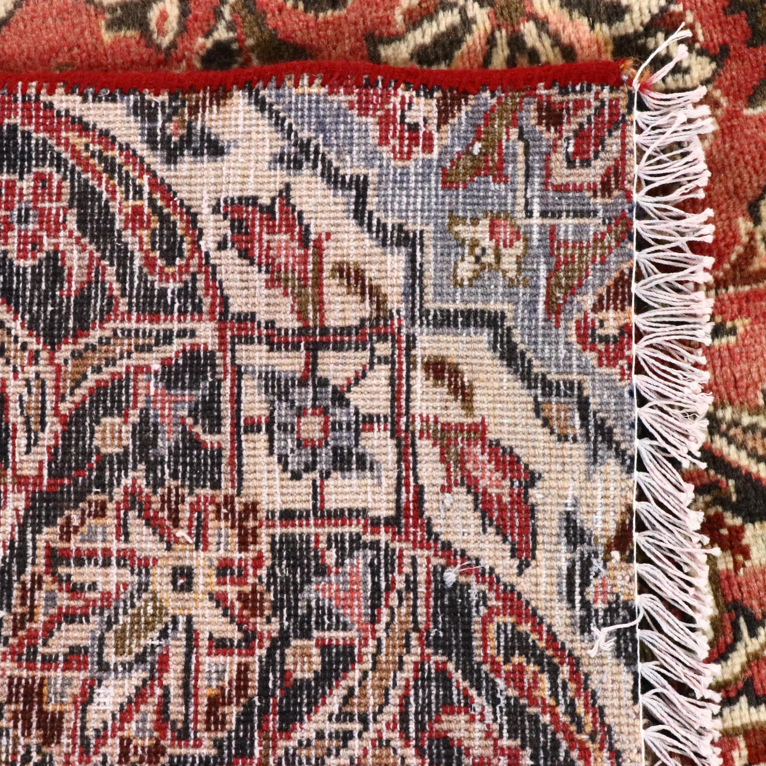 4'11 x 8'11 Hand-Knotted Persian Kashan Remnant Area Rug