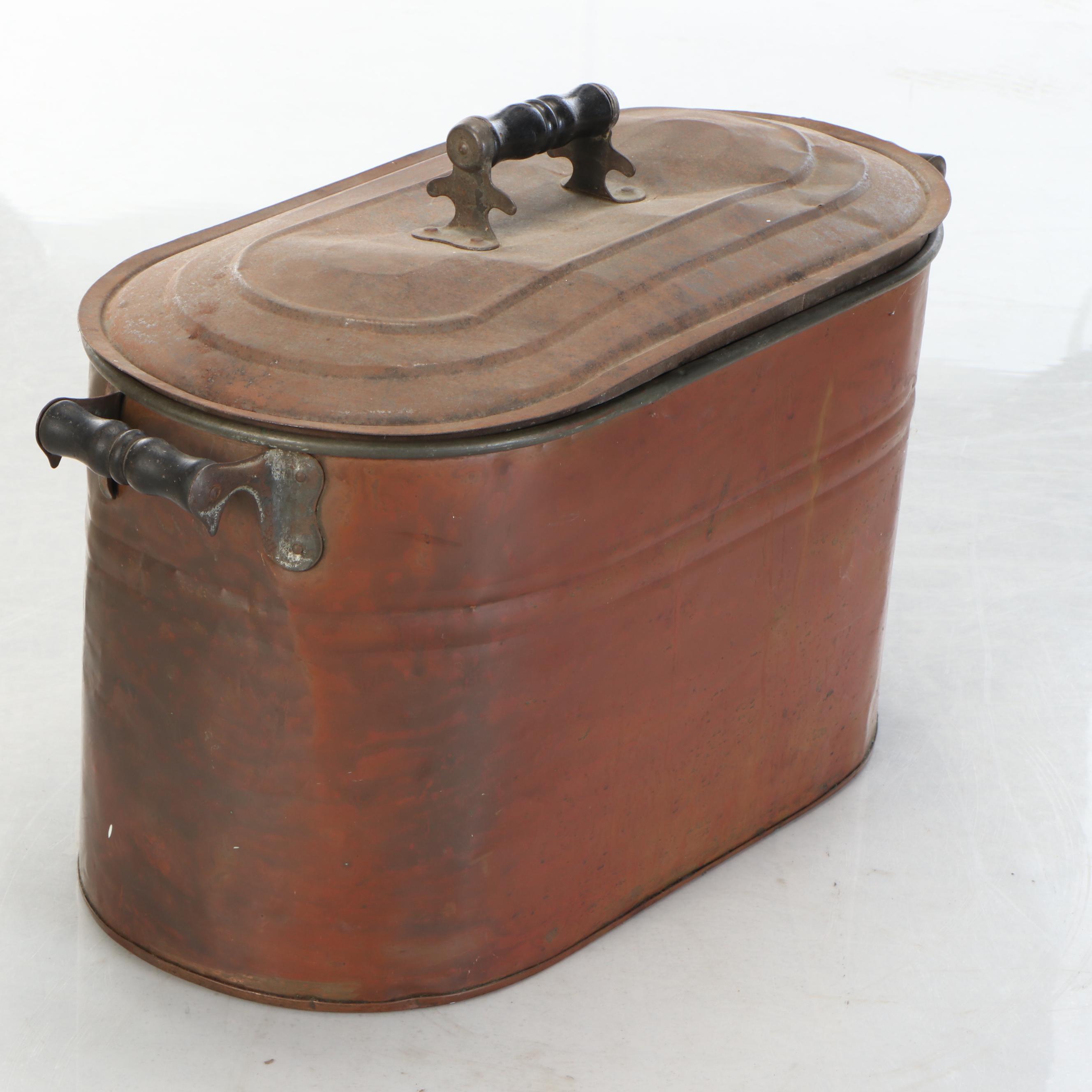 Lidded and Handled Metal Boiler, Early 20th Century