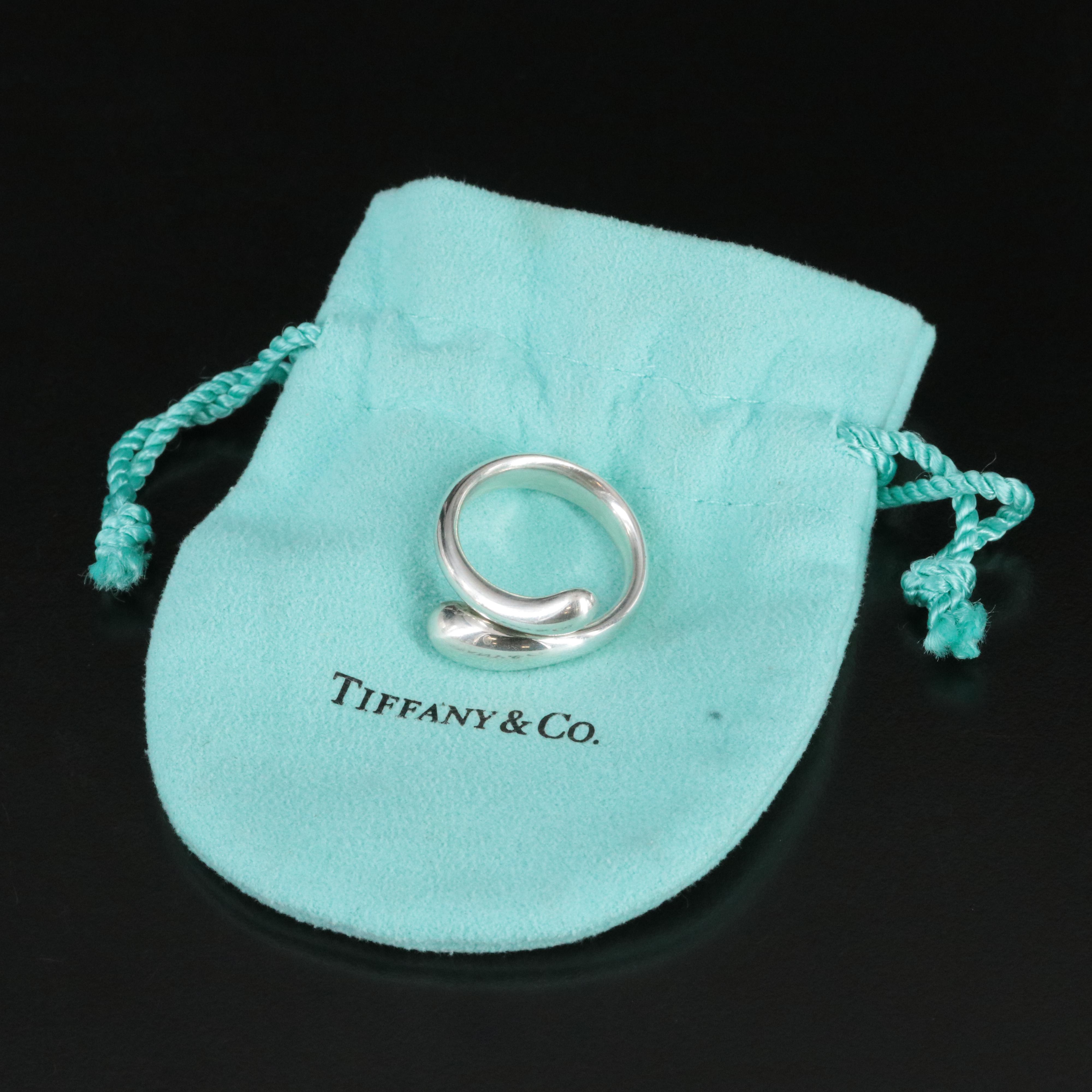 Elsa Peretti for Tiffany & Co. Teardrop Sterling Bypass Ring