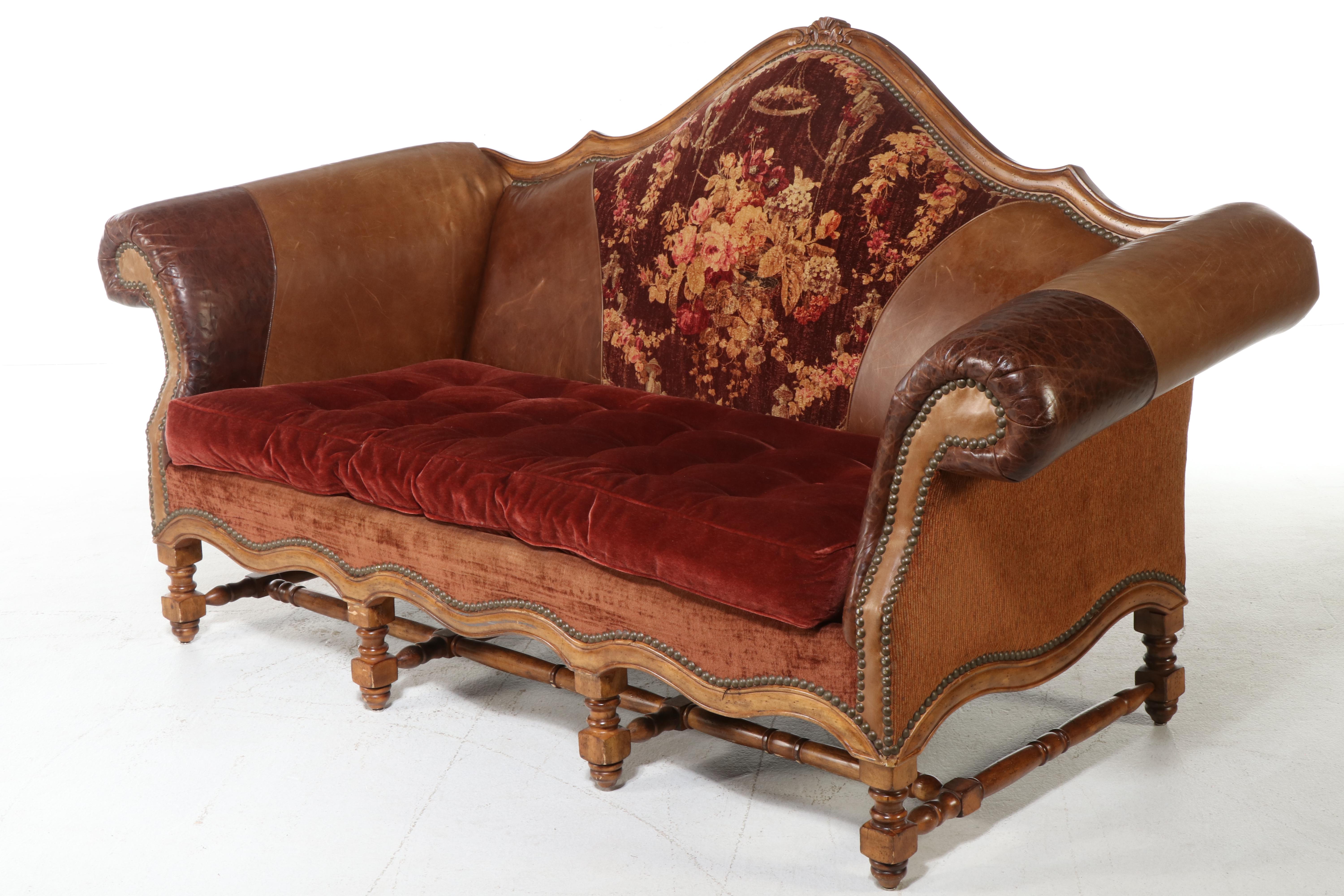 Paul Robert "Hacienda Collection" Hardwood and Custom-Upholstered Sofa