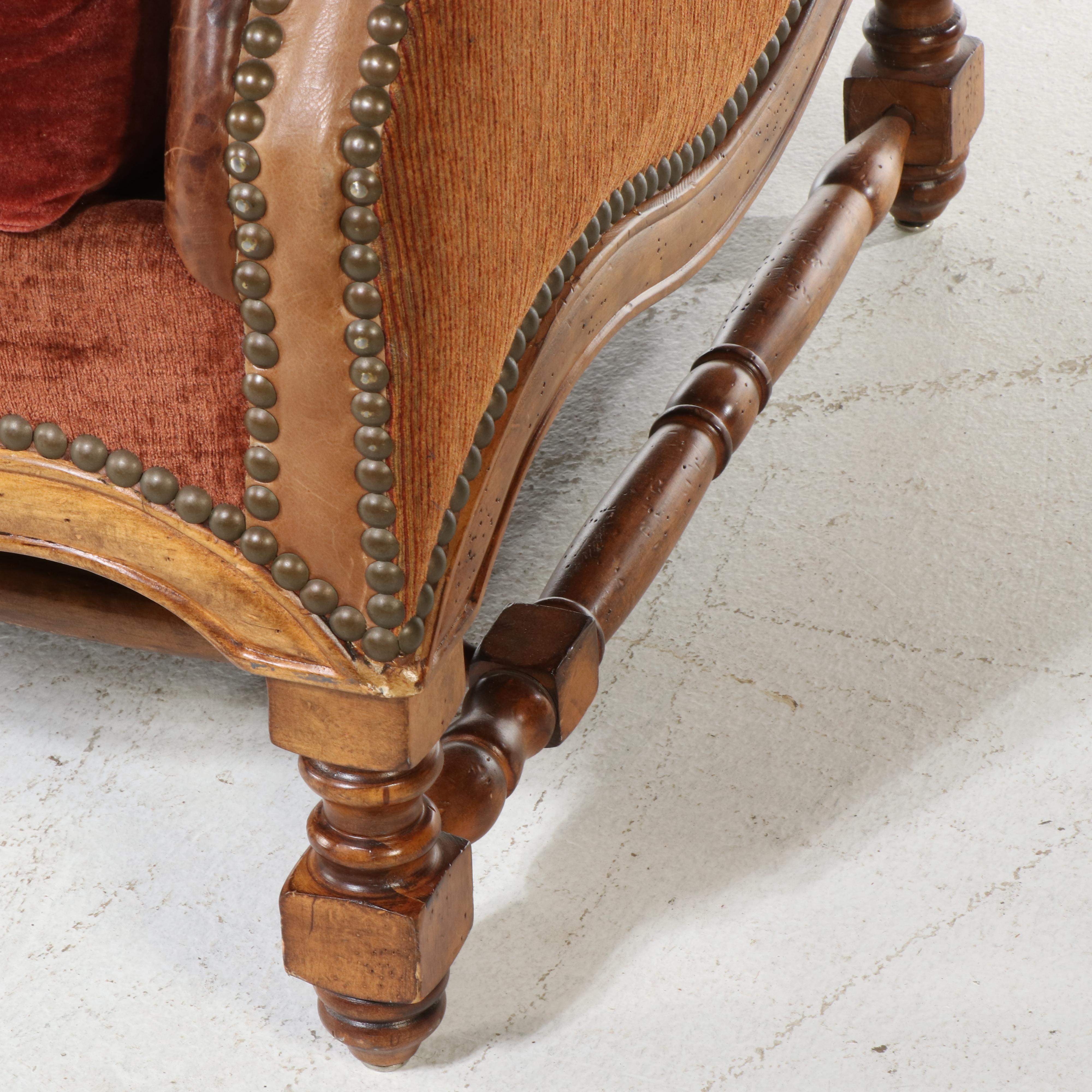 Paul Robert "Hacienda Collection" Hardwood and Custom-Upholstered Sofa