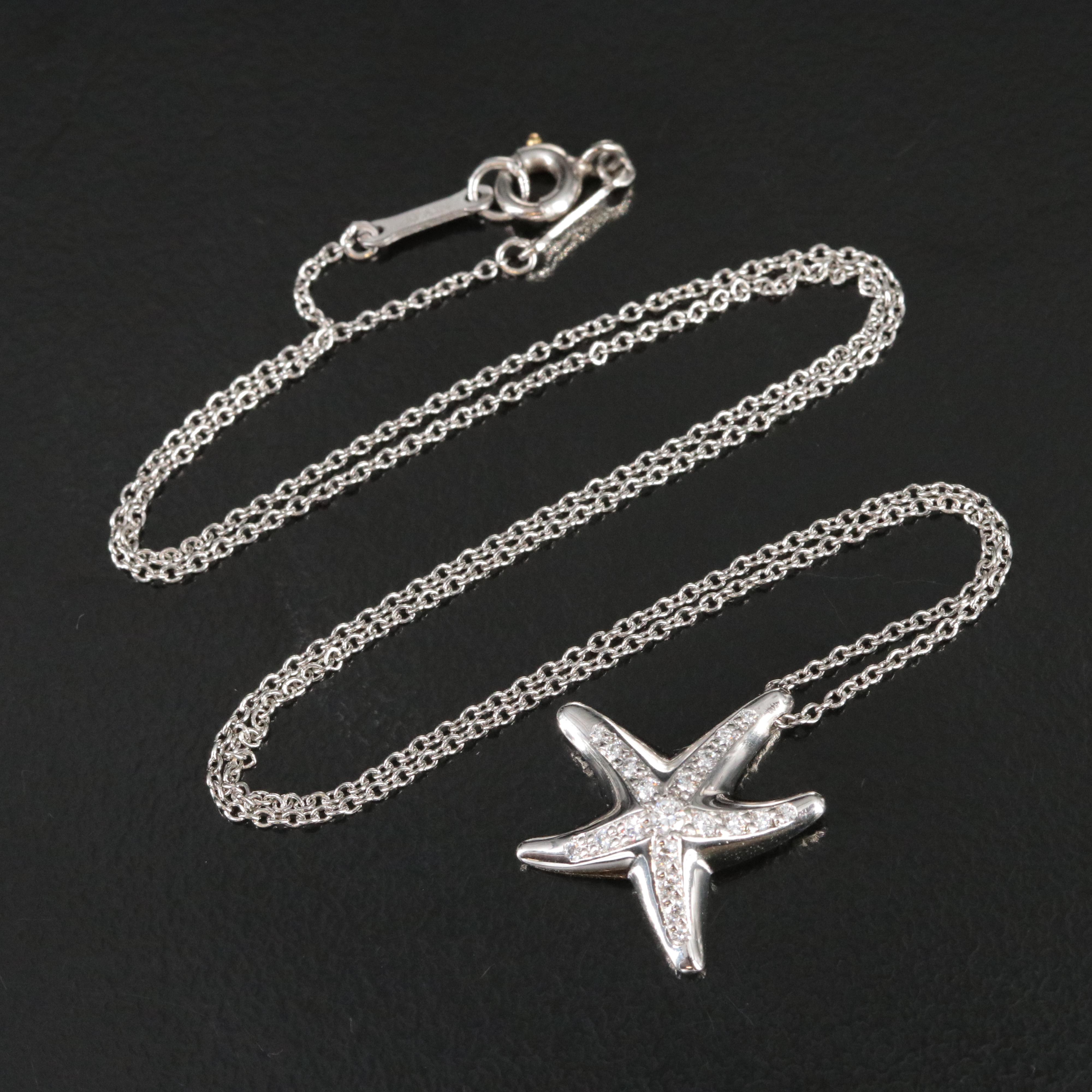 Elsa Peretti for Tiffany & Co. Platinum and Diamond Starfish Necklace