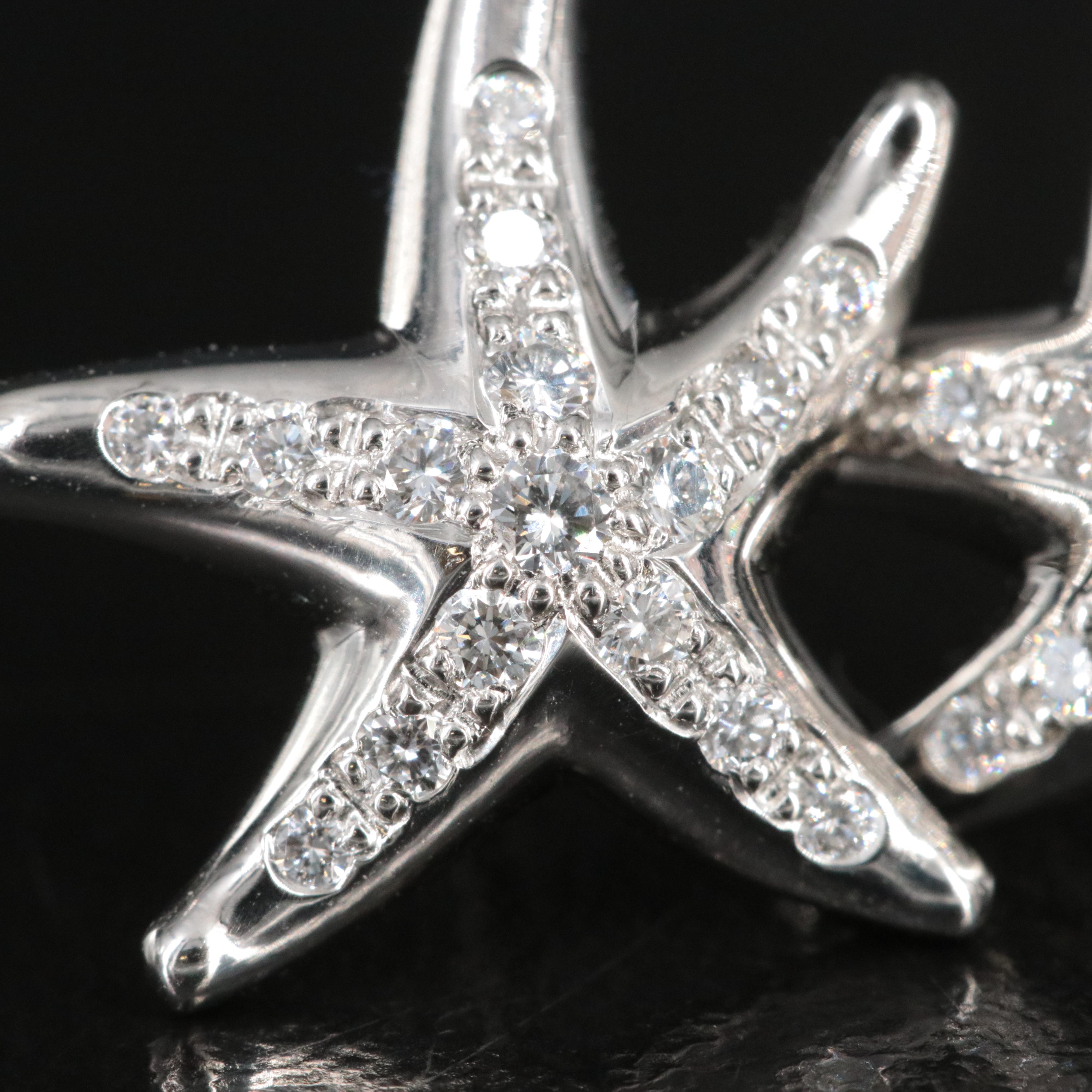 Elsa Peretti for Tiffany & Co. Platinum and 0.32 CTW Diamond Starfish Earrings