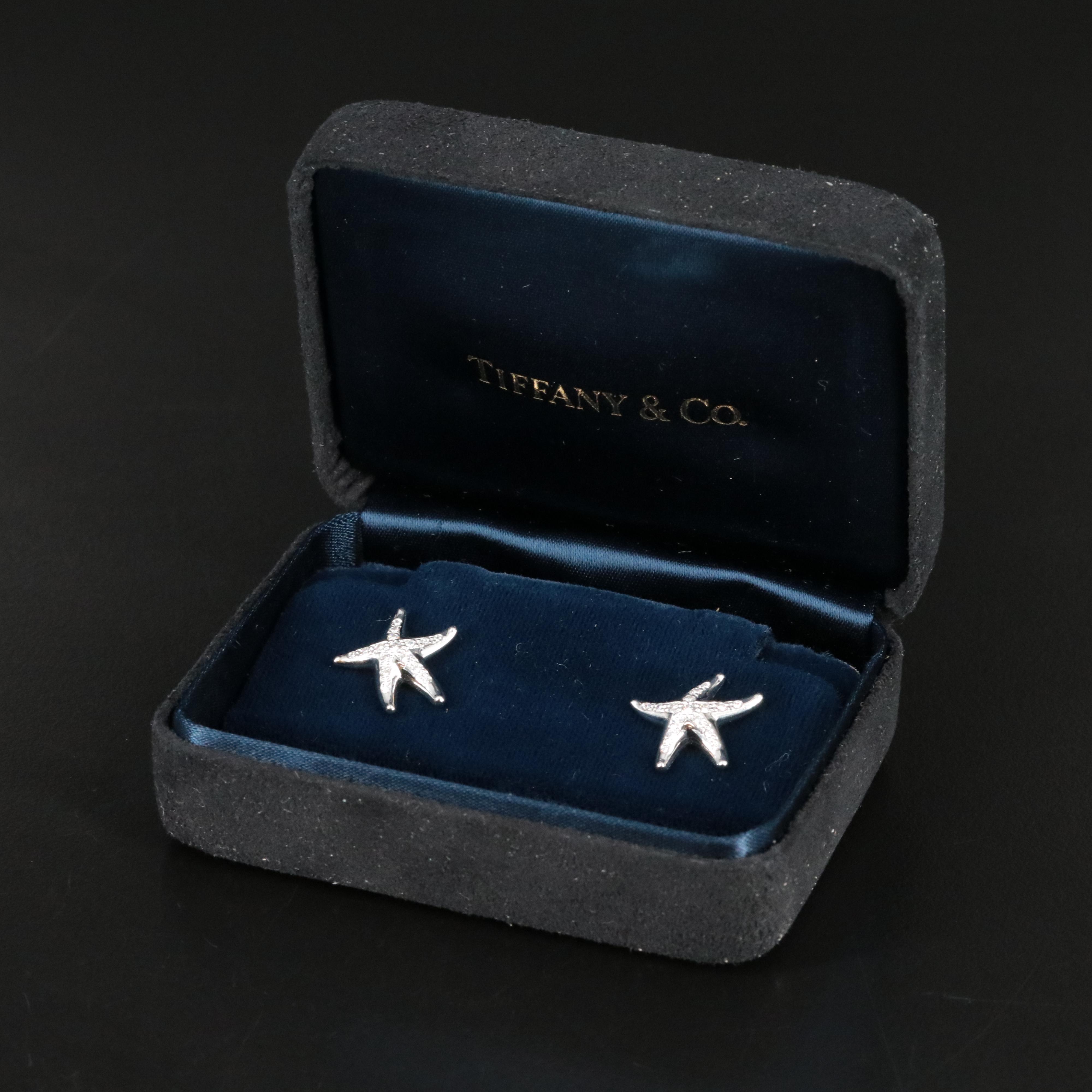 Elsa Peretti for Tiffany & Co. Platinum and 0.32 CTW Diamond Starfish Earrings