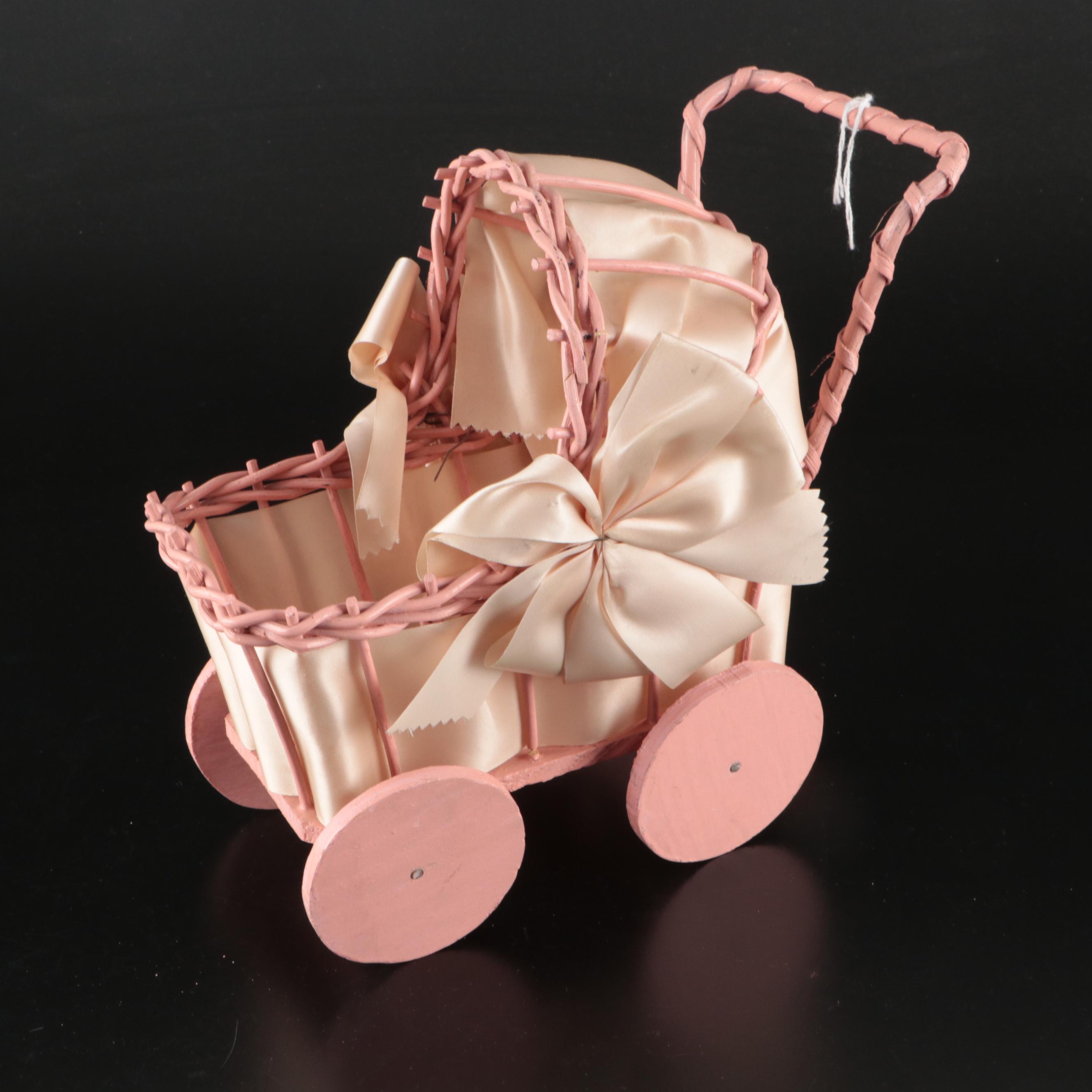 Wicker Bicycle Basket, Wooden Doll Carriage, Darlene Davidson Doll Hat, and More