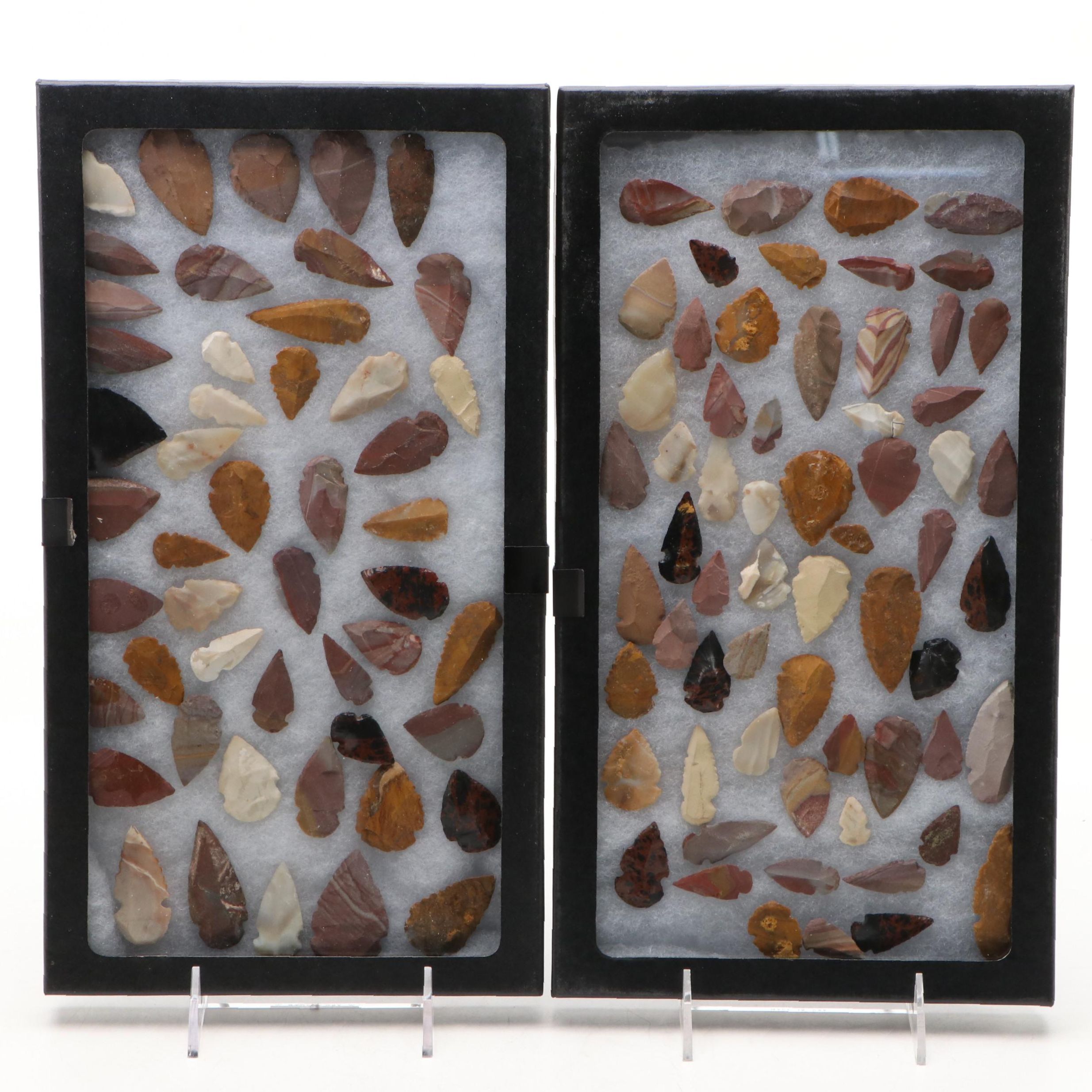 Notched Chert and Obsidian Arrowheads