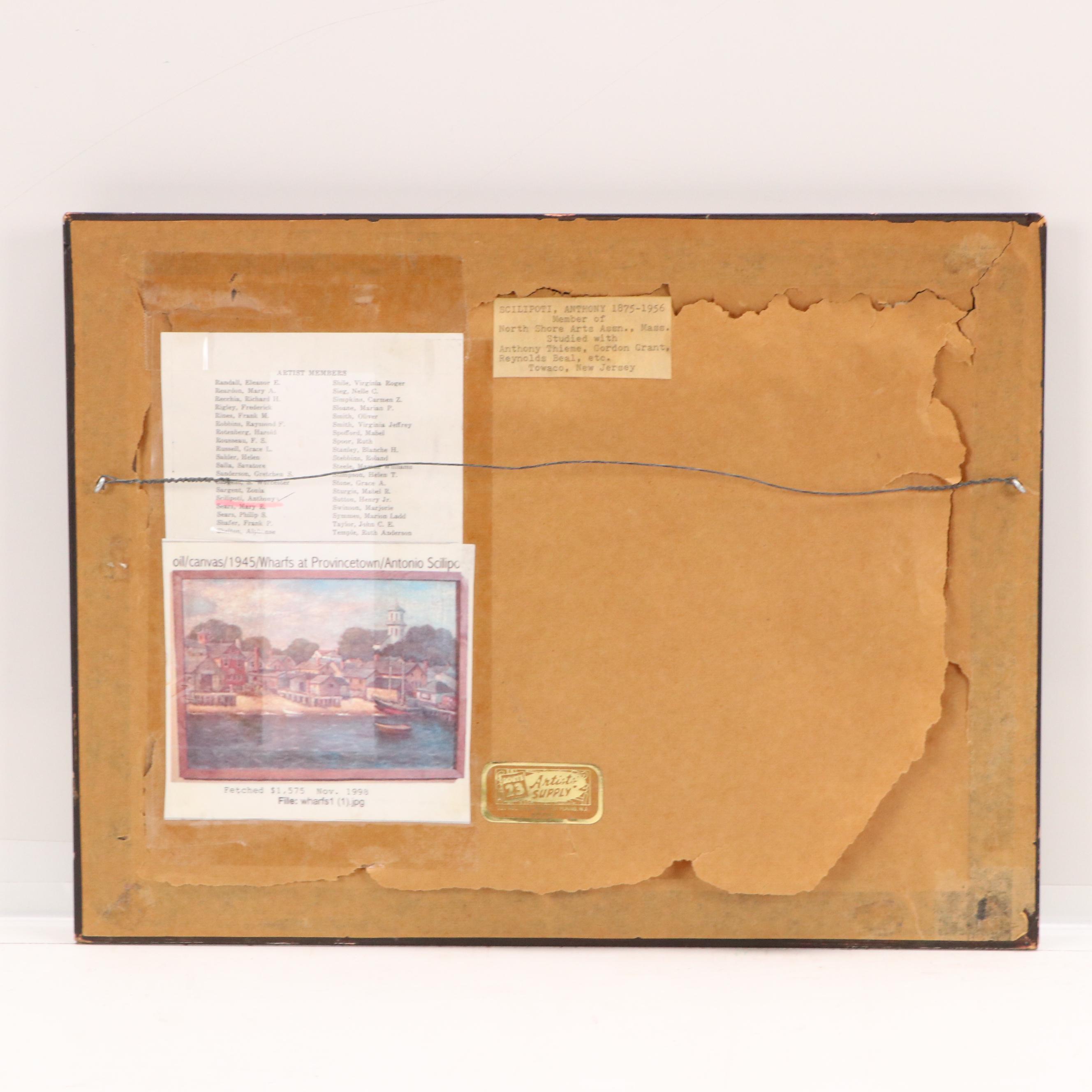 Antonio Scilipoti Harbor Scene Oil Painting