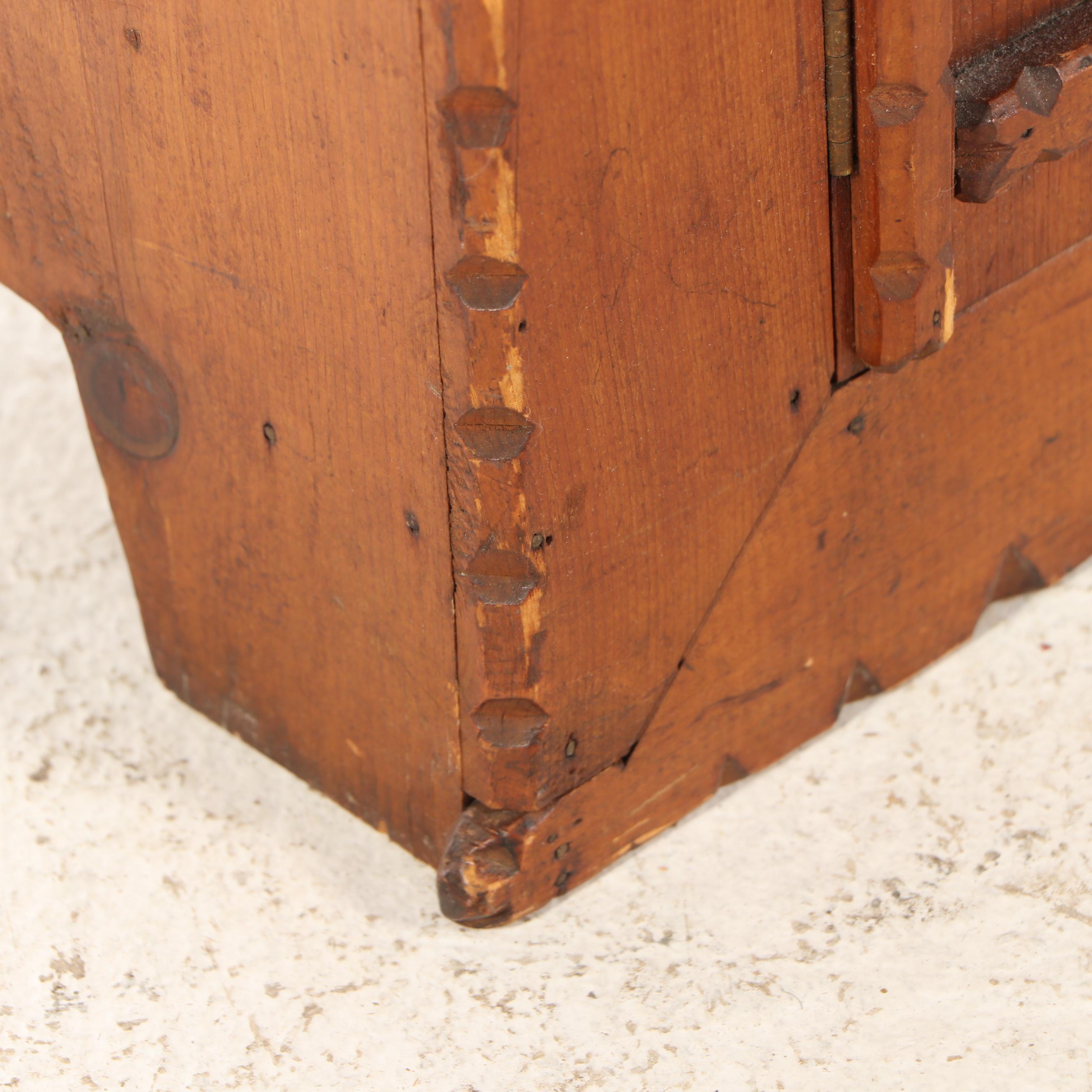 Child's Size Tramp Art Chip-Carved Pine Secretary Bookcase, Early 20th Century